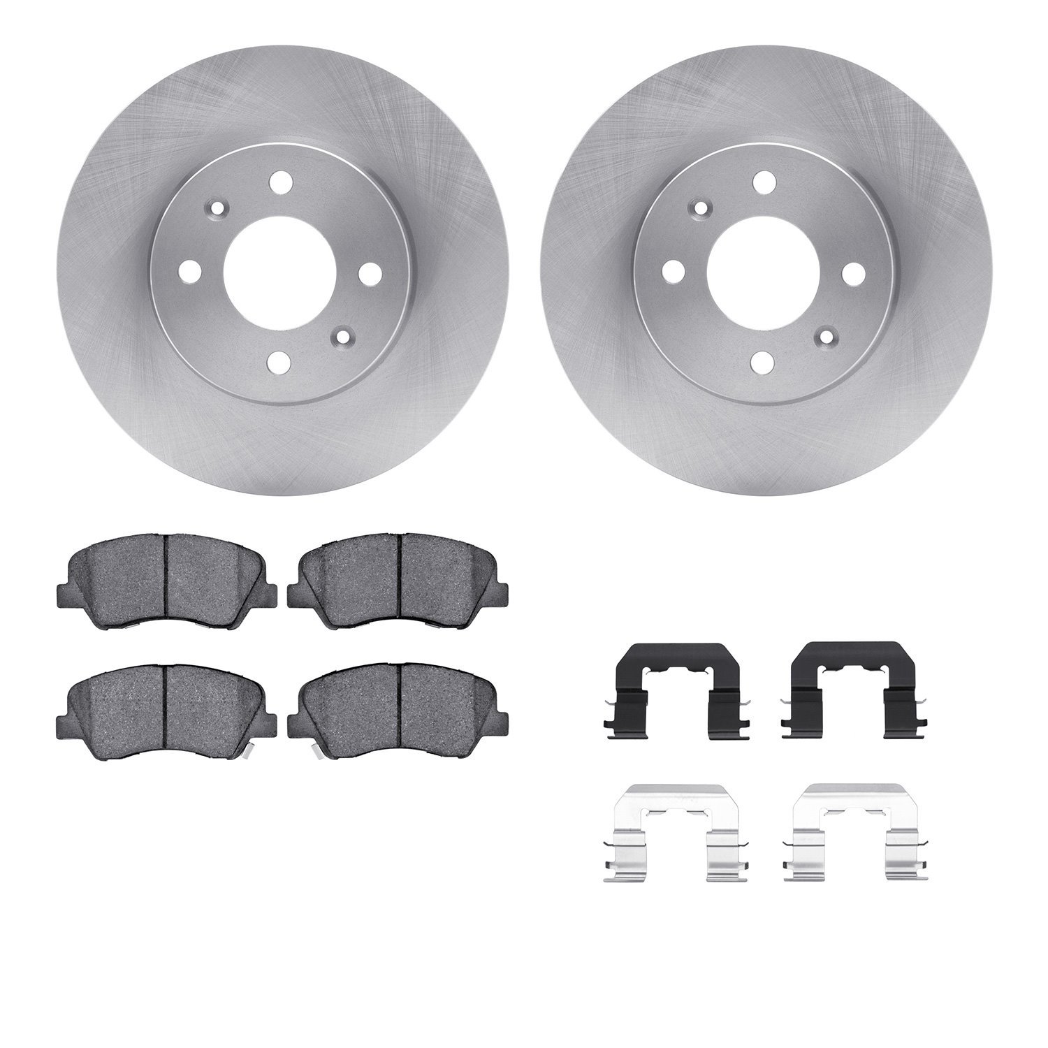 6312-03072 Brake Rotors with 3000-Series Ceramic Brake Pads Kit with Hardware, 2012-2017 Multiple Makes/Models, Position: Front