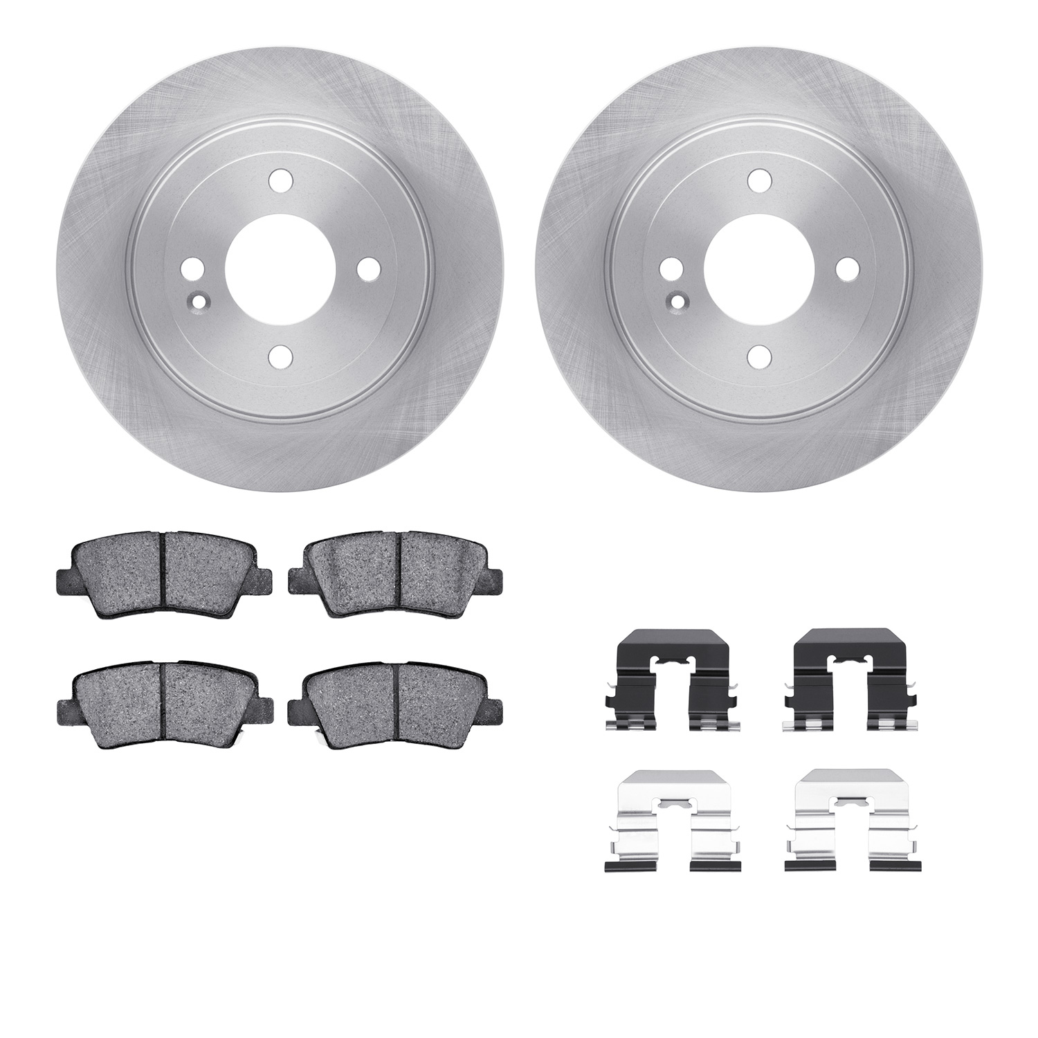 6312-03079 Brake Rotors with 3000-Series Ceramic Brake Pads Kit with Hardware, 2013-2015 Mopar, Position: Rear