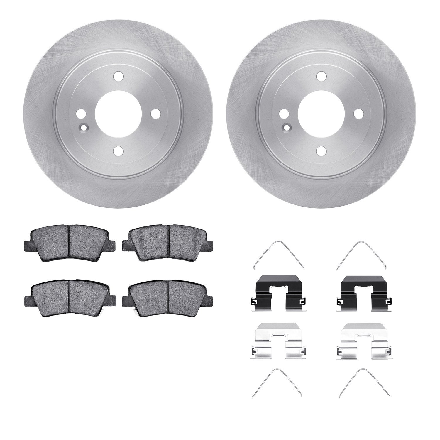 6312-03081 Brake Rotors with 3000-Series Ceramic Brake Pads Kit with Hardware, Fits Select Kia/Hyundai/Genesis, Position: Rear
