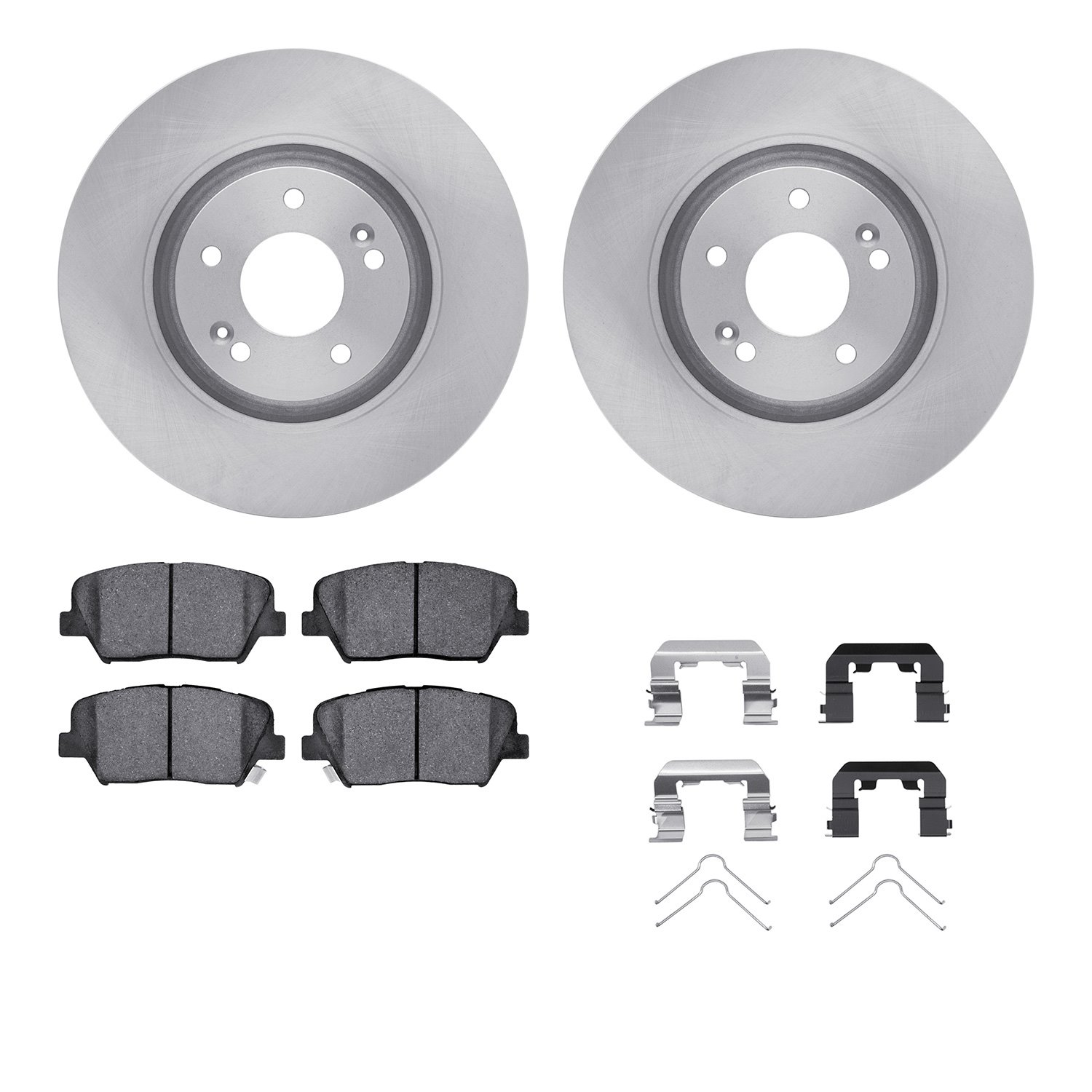 6312-03083 Brake Rotors with 3000-Series Ceramic Brake Pads Kit with Hardware, Fits Select Kia/Hyundai/Genesis, Position: Front