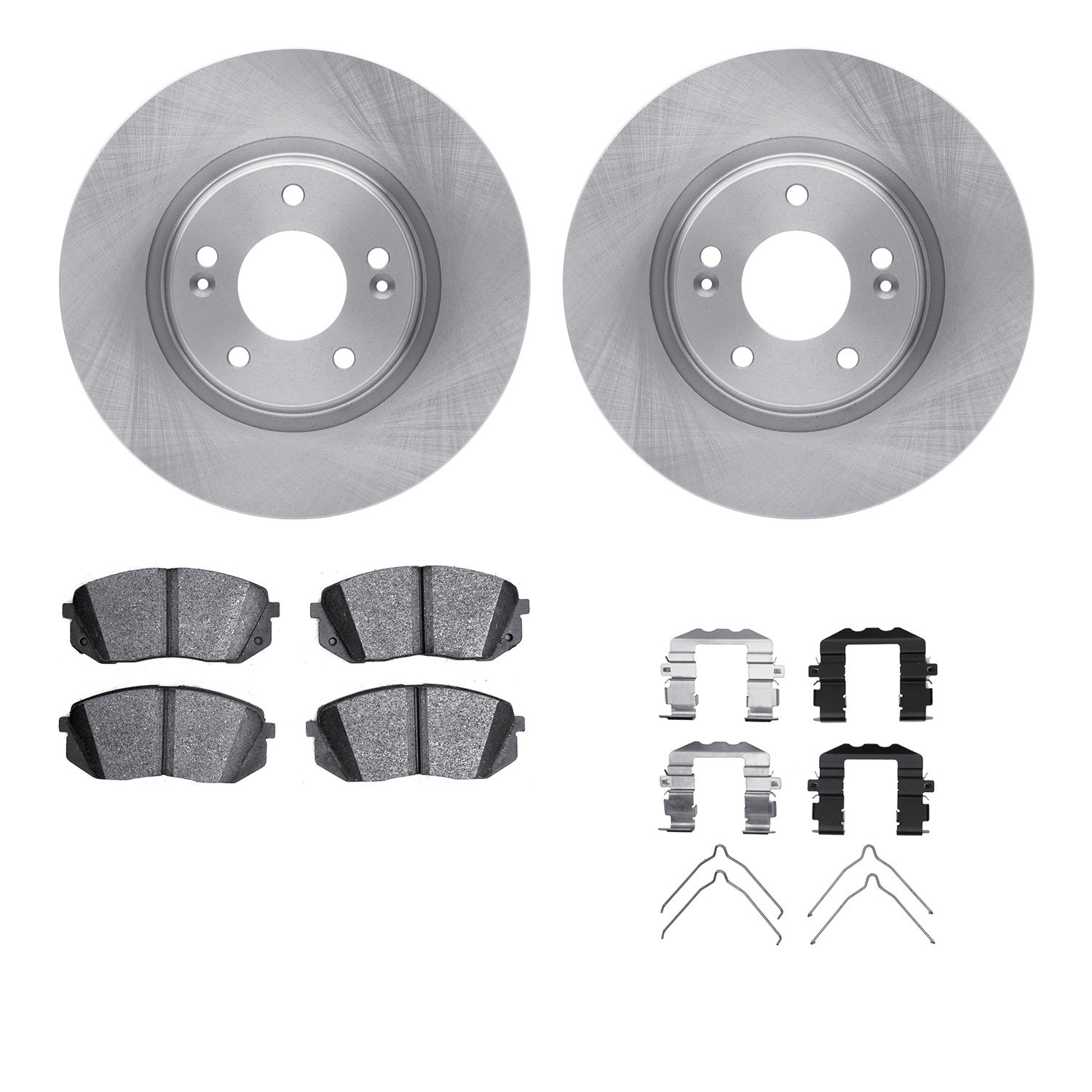 6312-03091 Brake Rotors with 3000-Series Ceramic Brake Pads Kit with Hardware, Fits Select Kia/Hyundai/Genesis, Position: Front