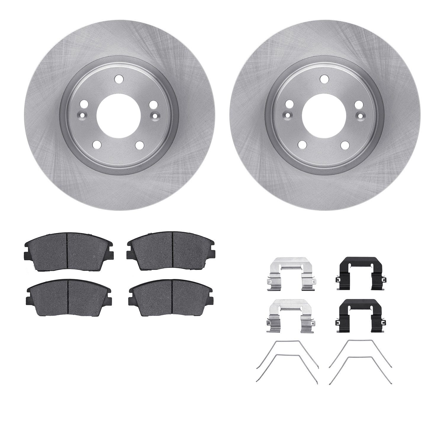 6312-03093 Brake Rotors with 3000-Series Ceramic Brake Pads Kit with Hardware, Fits Select Kia/Hyundai/Genesis, Position: Front