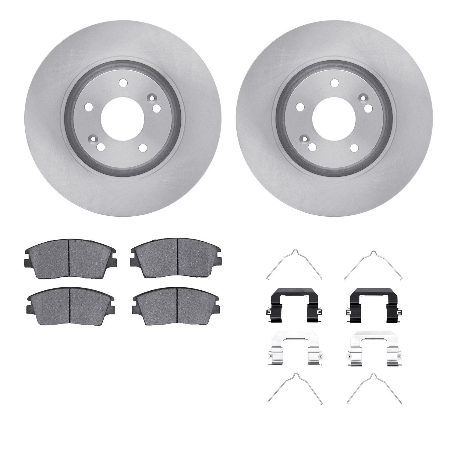 6312-03094 Brake Rotors with 3000-Series Ceramic Brake Pads Kit with Hardware, Fits Select Kia/Hyundai/Genesis, Position: Front