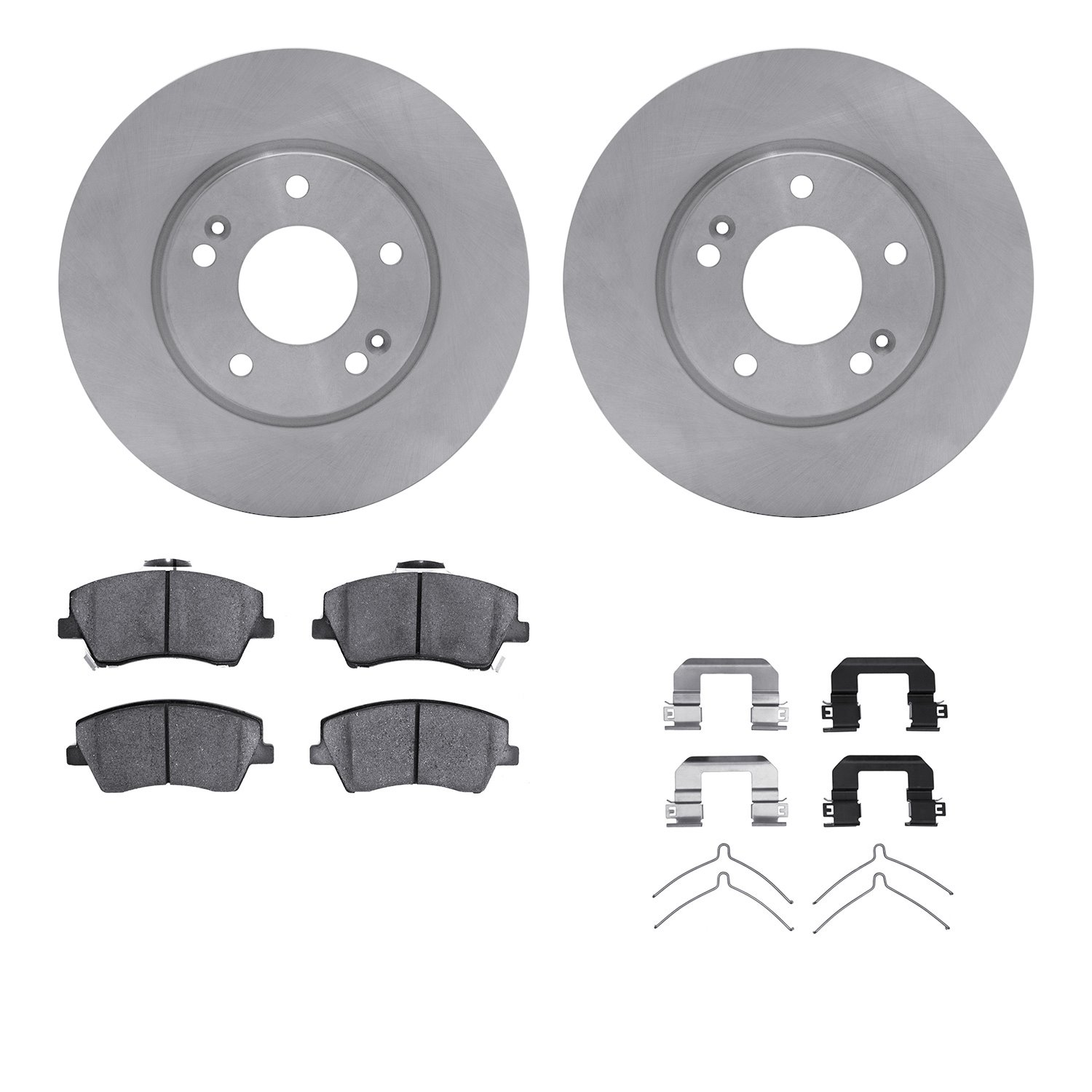 6312-03100 Brake Rotors with 3000-Series Ceramic Brake Pads Kit with Hardware, Fits Select Kia/Hyundai/Genesis, Position: Front