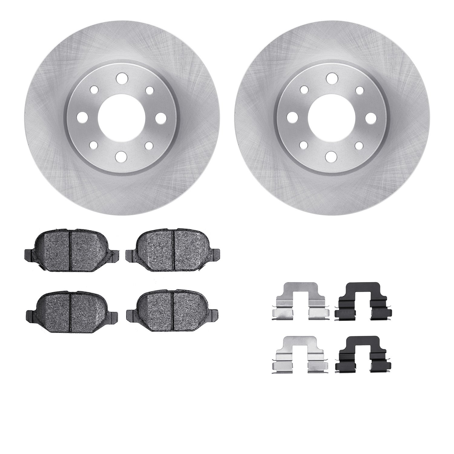 6312-07006 Brake Rotors with 3000-Series Ceramic Brake Pads Kit with Hardware, 2013-2019 Mopar, Position: Rear