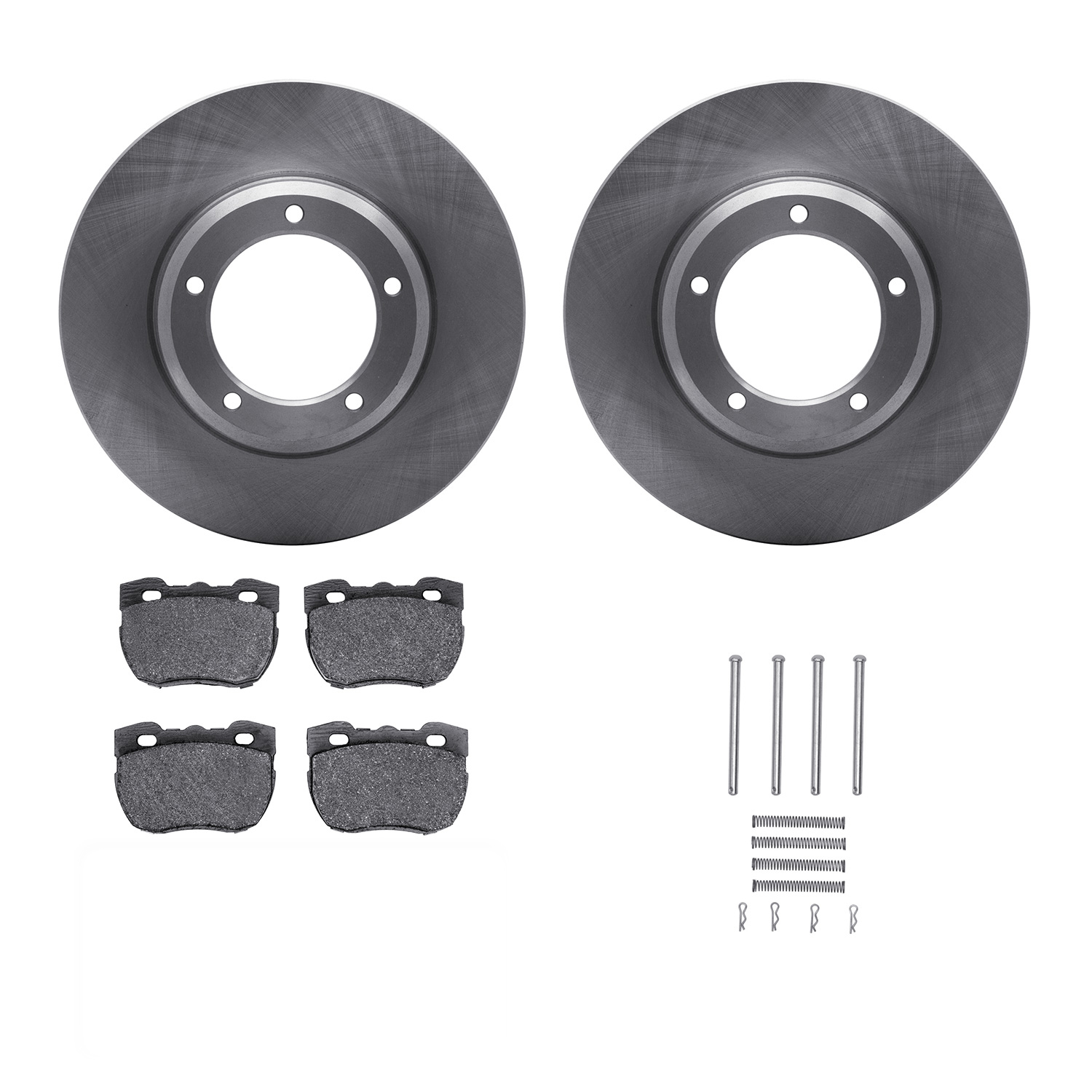 6312-11007 Brake Rotors with 3000-Series Ceramic Brake Pads Kit with Hardware, 1994-1999 Land Rover, Position: Front