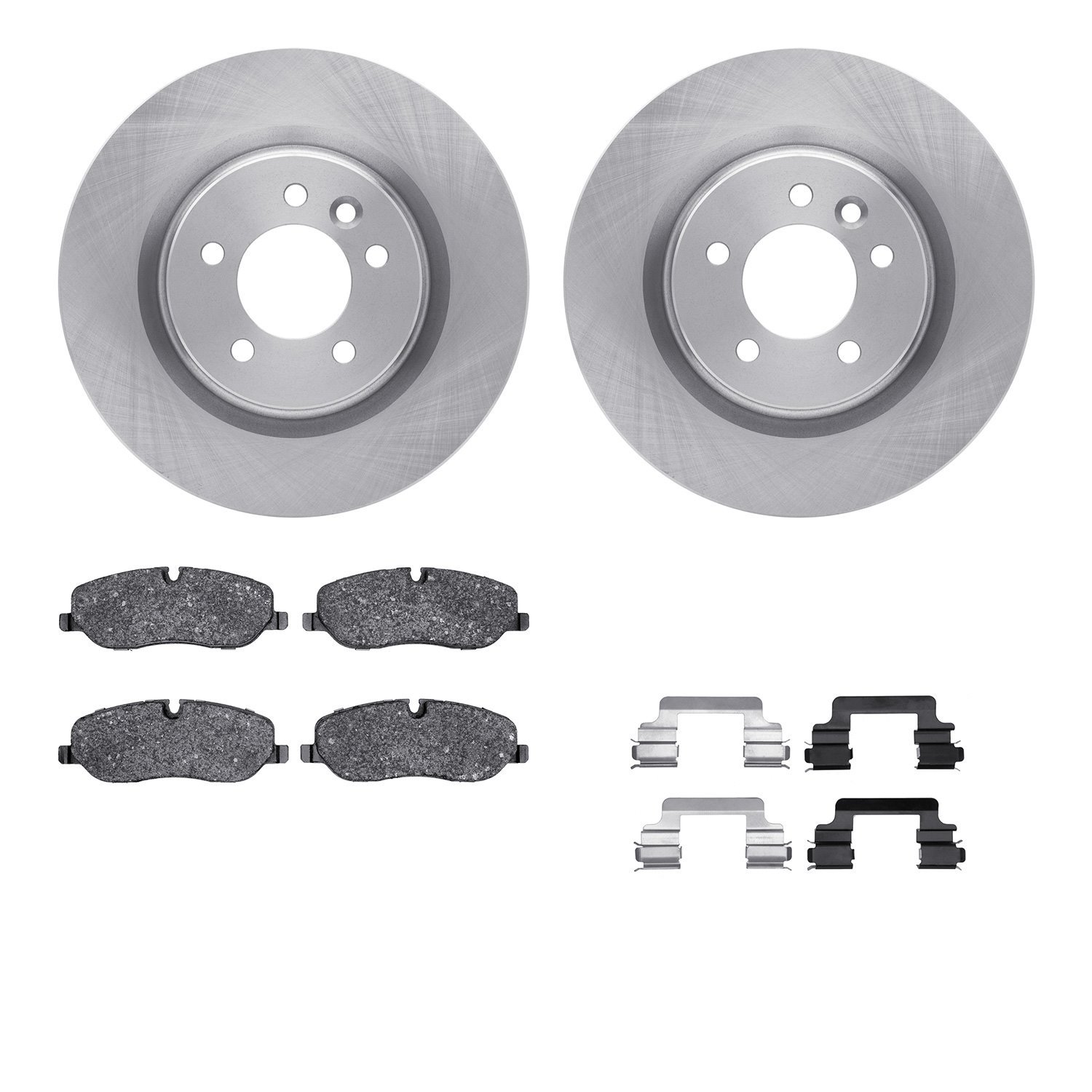 6312-11012 Brake Rotors with 3000-Series Ceramic Brake Pads Kit with Hardware, 2005-2009 Land Rover, Position: Front