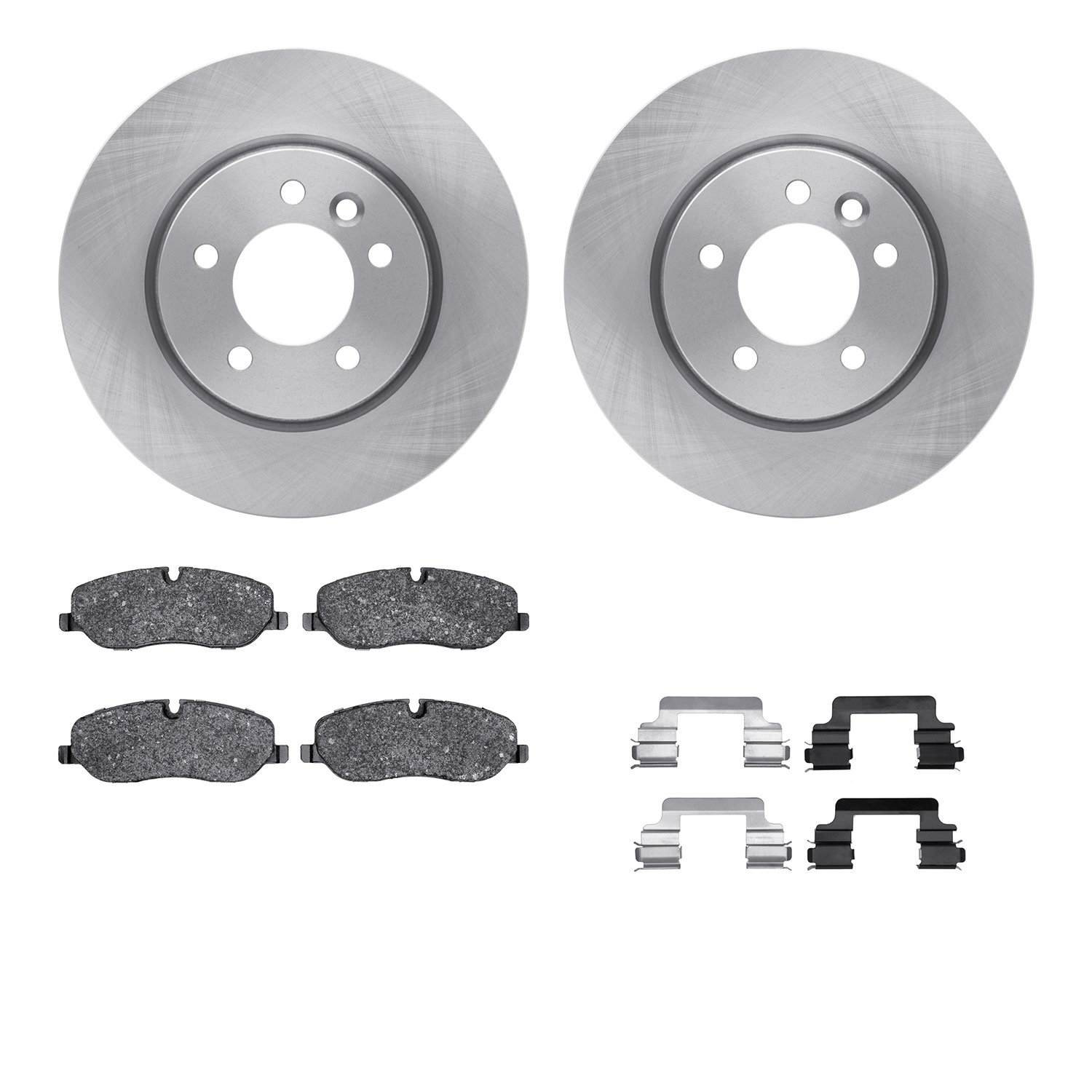 6312-11013 Brake Rotors with 3000-Series Ceramic Brake Pads Kit with Hardware, 2005-2007 Land Rover, Position: Front