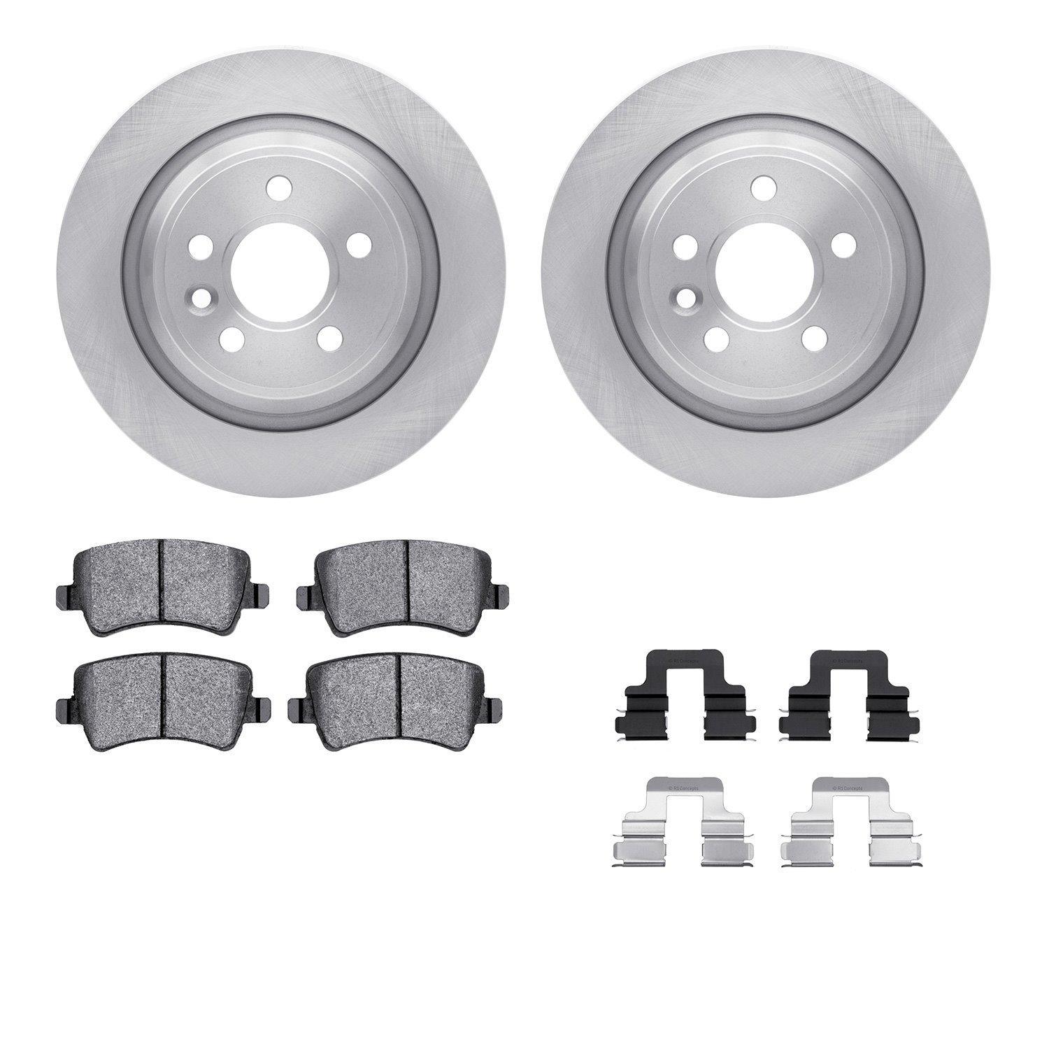 6312-11018 Brake Rotors with 3000-Series Ceramic Brake Pads Kit with Hardware, 2012-2015 Land Rover, Position: Rear