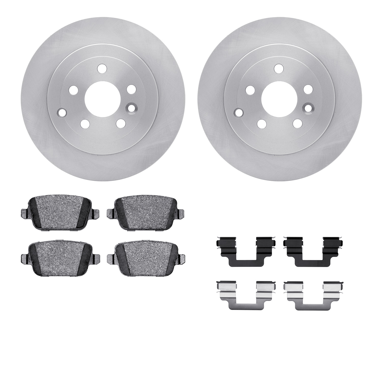 6312-11020 Brake Rotors with 3000-Series Ceramic Brake Pads Kit with Hardware, 2008-2012 Land Rover, Position: Rear