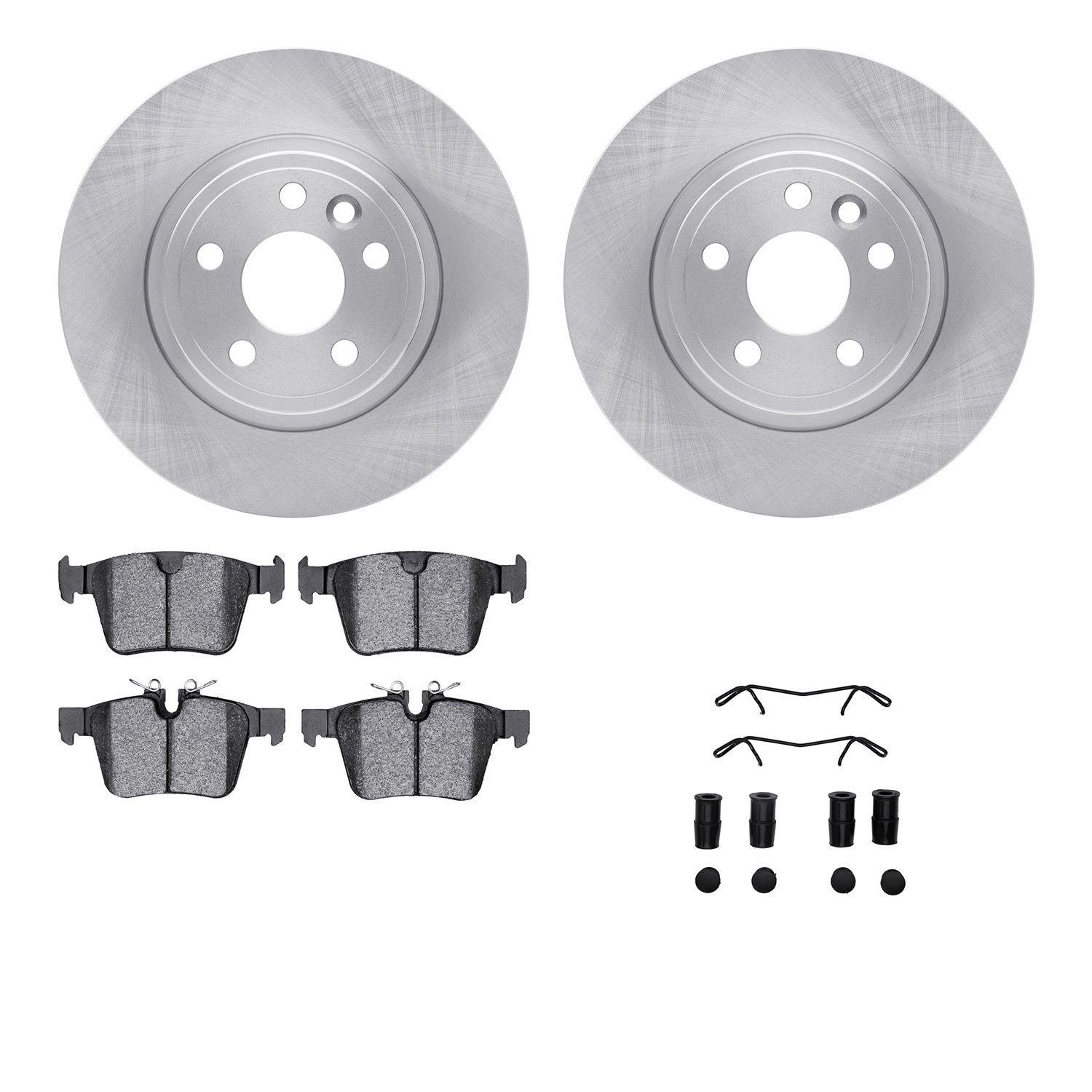 6312-11027 Brake Rotors with 3000-Series Ceramic Brake Pads Kit with Hardware, 2015-2020 Multiple Makes/Models, Position: Rear