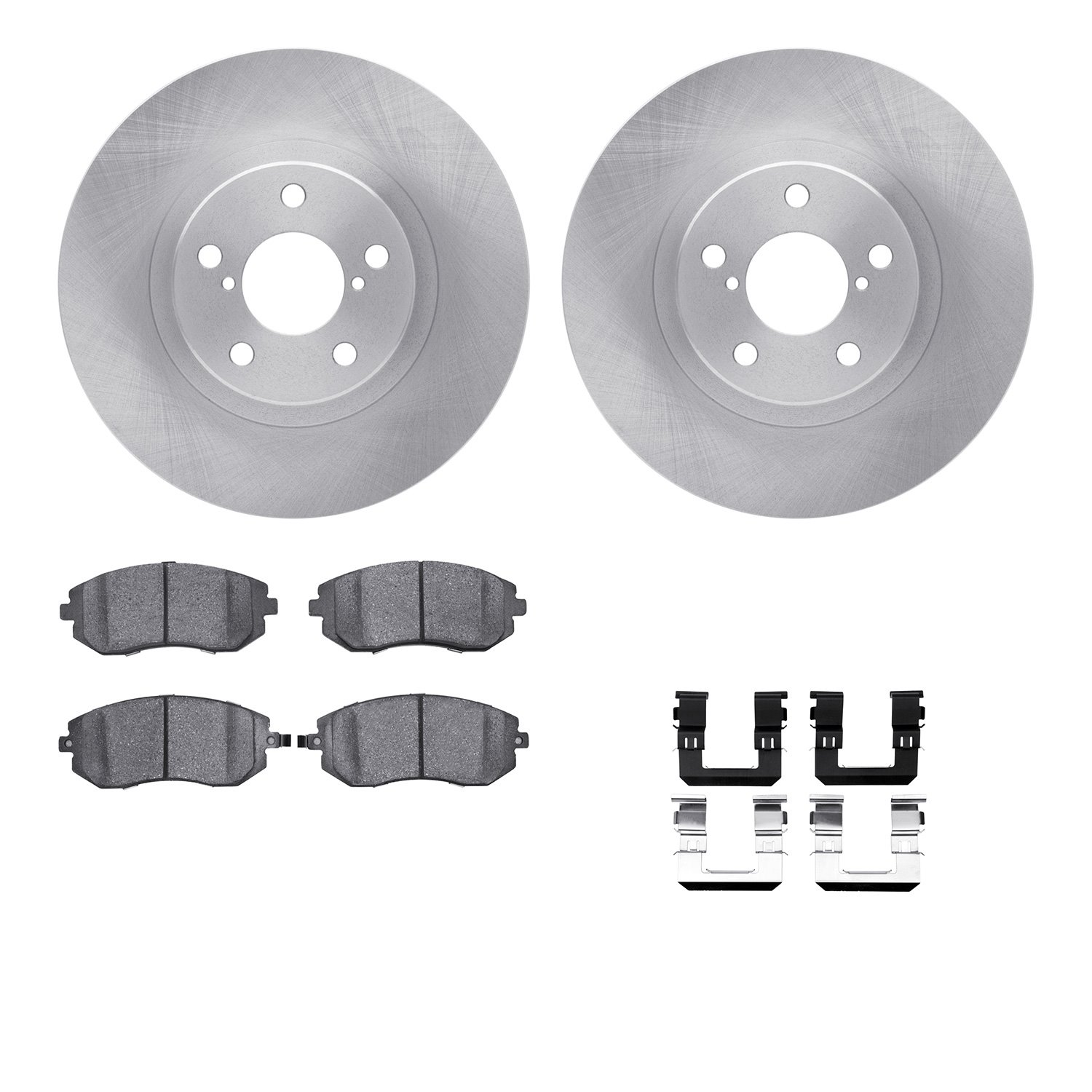 6312-13027 Brake Rotors with 3000-Series Ceramic Brake Pads Kit with Hardware, 2002-2010 GM, Position: Front