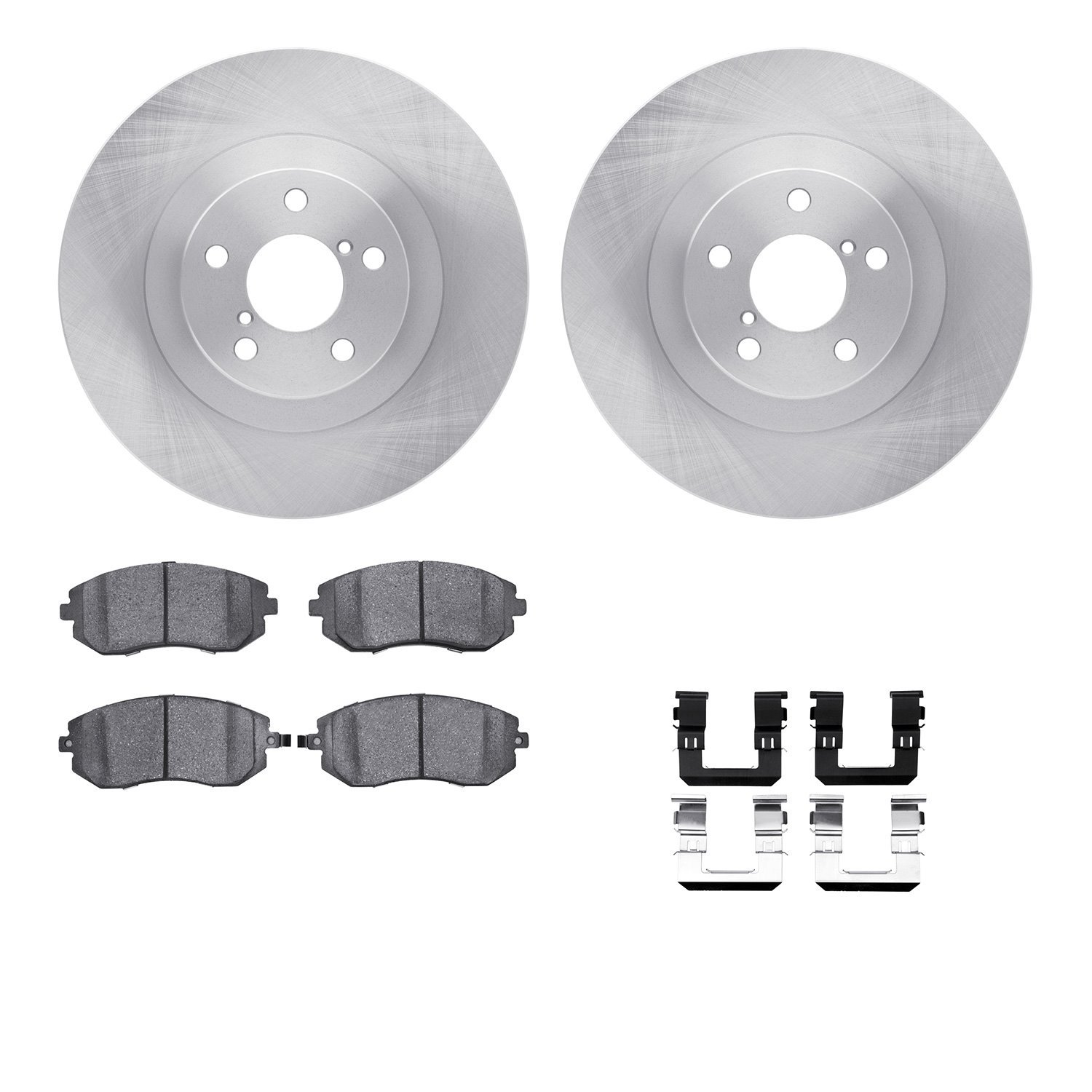 6312-13028 Brake Rotors with 3000-Series Ceramic Brake Pads Kit with Hardware, 2002-2008 GM, Position: Front