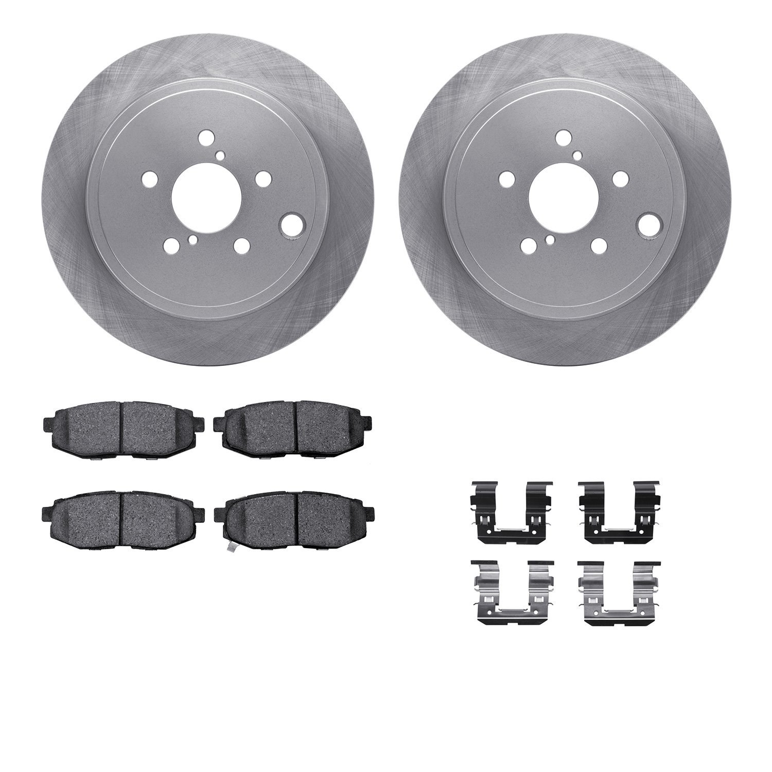 6312-13044 Brake Rotors with 3000-Series Ceramic Brake Pads Kit with Hardware, Fits Select Multiple Makes/Models, Position: Rear
