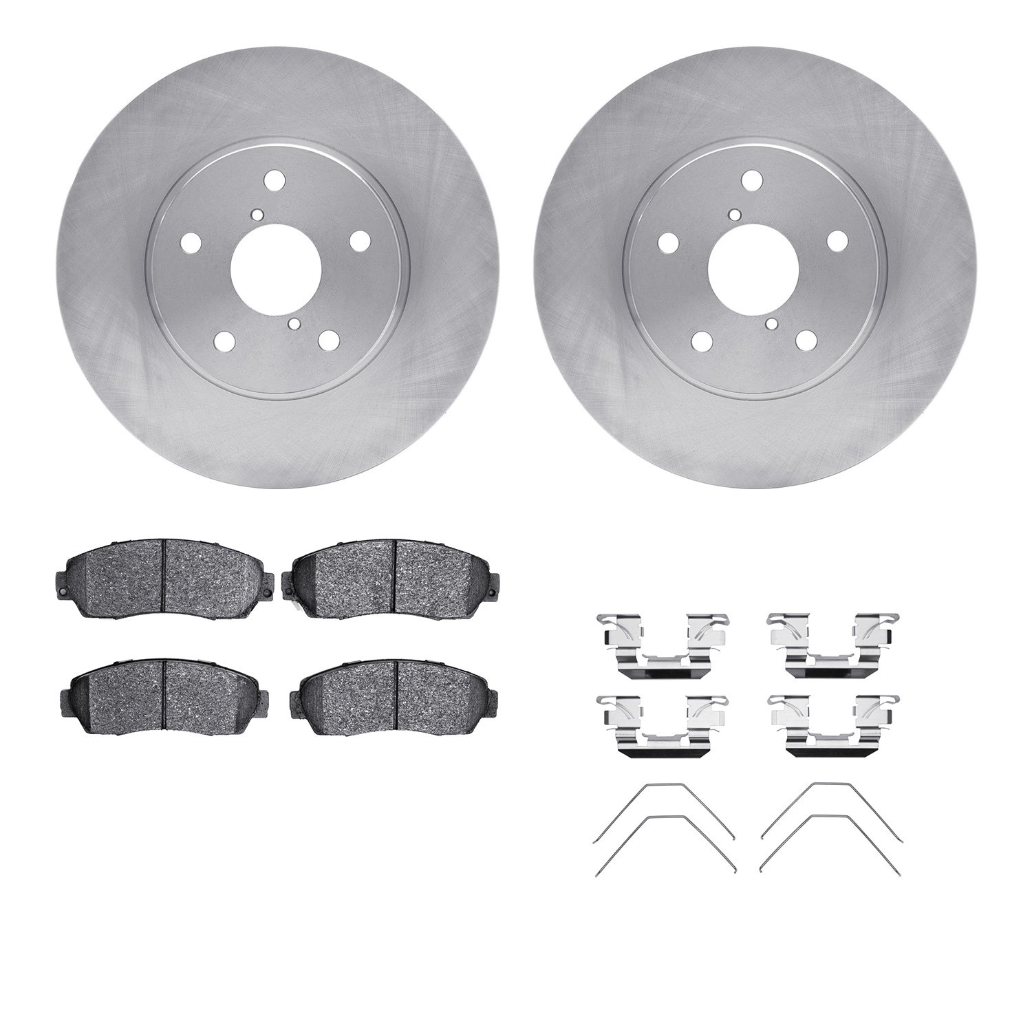 6312-13049 Brake Rotors with 3000-Series Ceramic Brake Pads Kit with Hardware, 2016-2019 Subaru, Position: Front