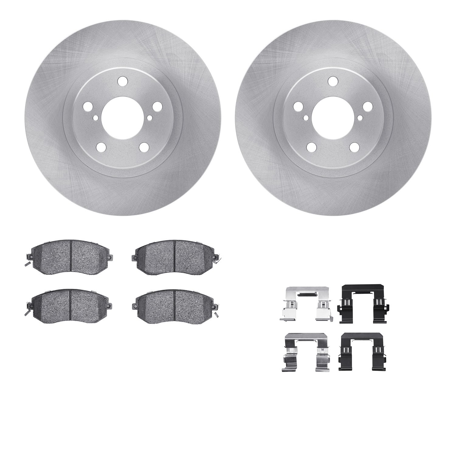 6312-13050 Brake Rotors with 3000-Series Ceramic Brake Pads Kit with Hardware, 2011-2016 Subaru, Position: Front