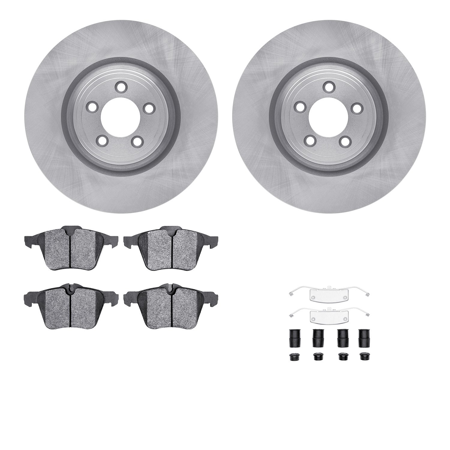 6312-20017 Brake Rotors with 3000-Series Ceramic Brake Pads Kit with Hardware, 2010-2019 Jaguar, Position: Front