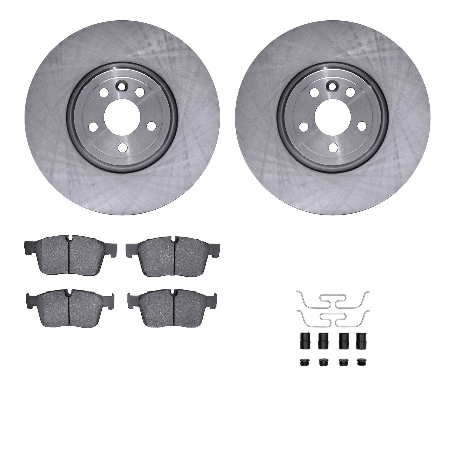 6312-20031 Brake Rotors with 3000-Series Ceramic Brake Pads Kit with Hardware, 2017-2020 Multiple Makes/Models, Position: Front