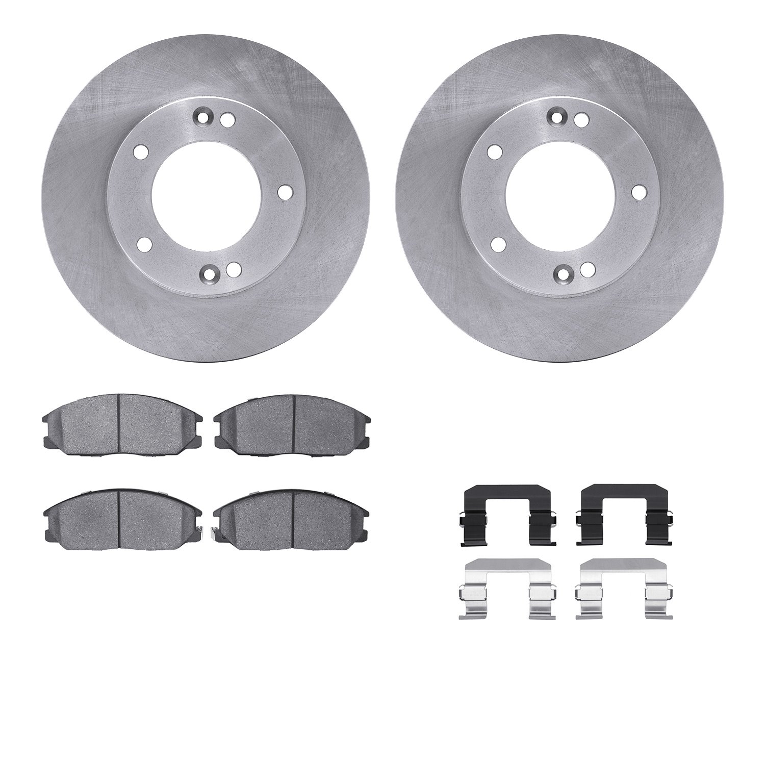 6312-21009 Brake Rotors with 3000-Series Ceramic Brake Pads Kit with Hardware, 2003-2006 Kia/Hyundai/Genesis, Position: Front