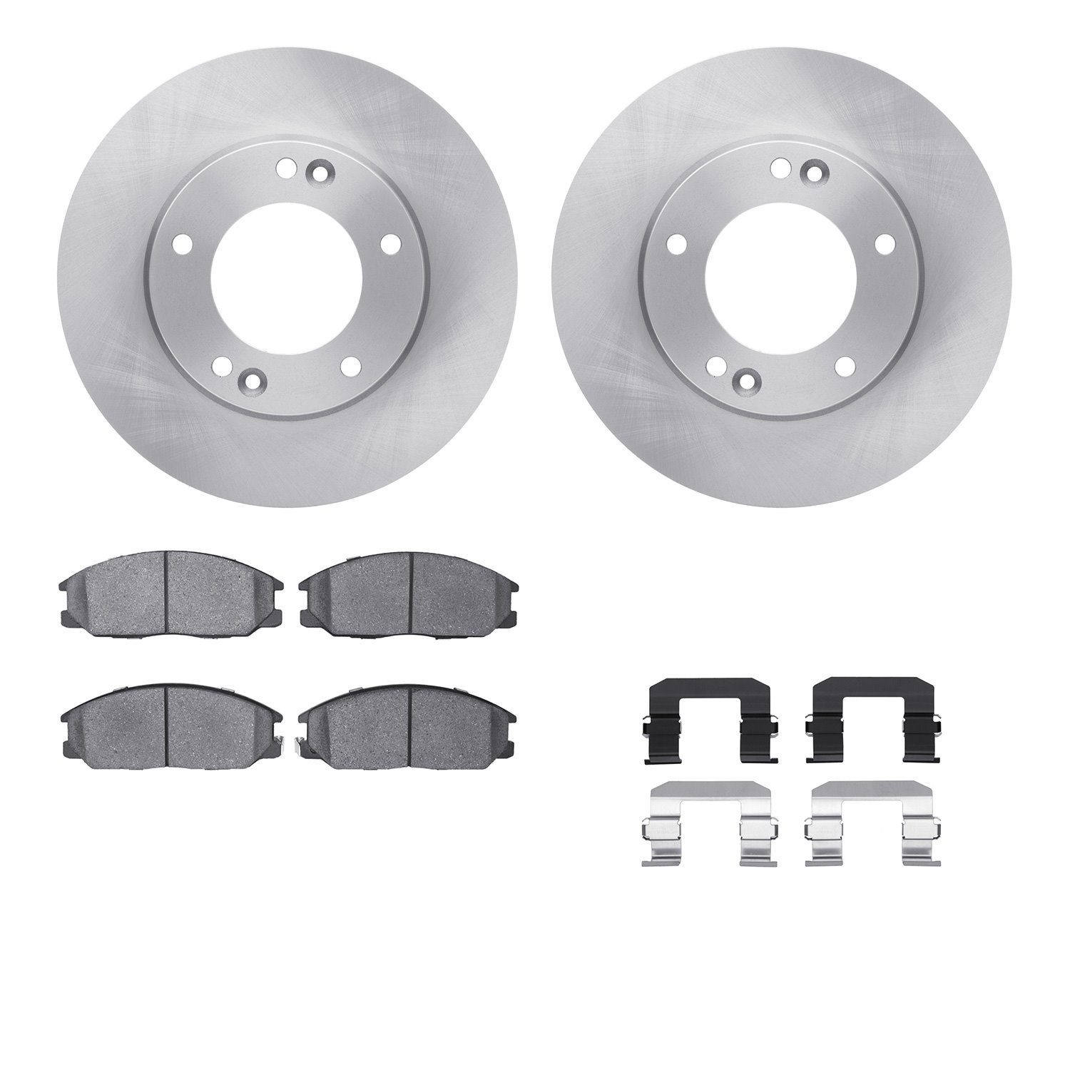 6312-21011 Brake Rotors with 3000-Series Ceramic Brake Pads Kit with Hardware, 2007-2009 Kia/Hyundai/Genesis, Position: Front