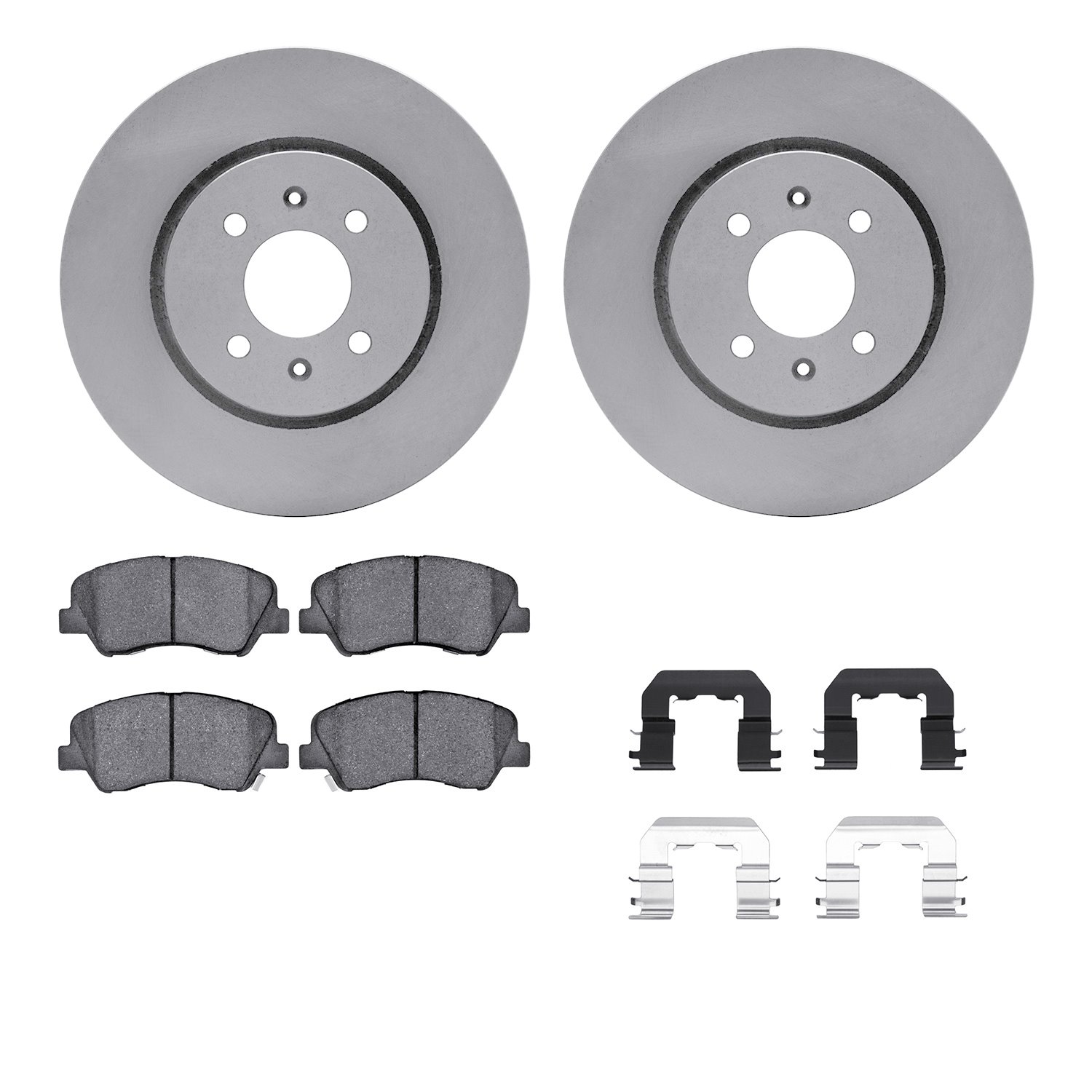 6312-21032 Brake Rotors with 3000-Series Ceramic Brake Pads Kit with Hardware, 2012-2017 Kia/Hyundai/Genesis, Position: Front