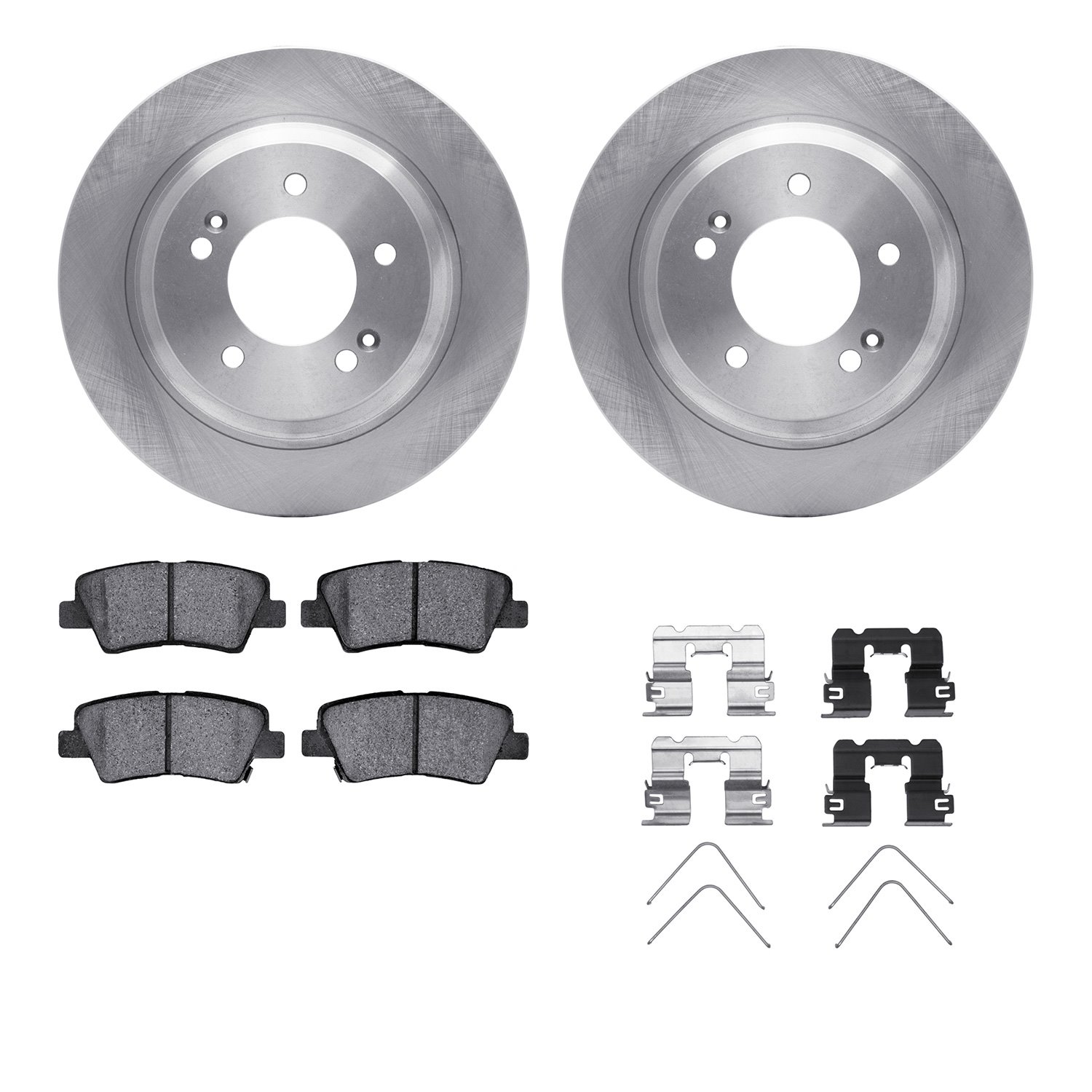 6312-21037 Brake Rotors with 3000-Series Ceramic Brake Pads Kit with Hardware, 2018-2020 Kia/Hyundai/Genesis, Position: Rear