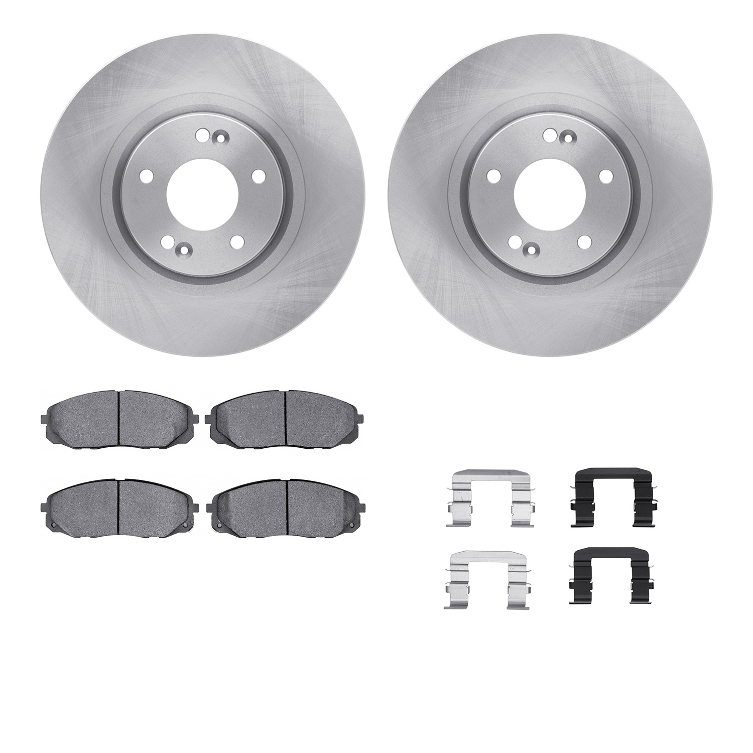 6312-21038 Brake Rotors with 3000-Series Ceramic Brake Pads Kit with Hardware, 2015-2021 Kia/Hyundai/Genesis, Position: Front