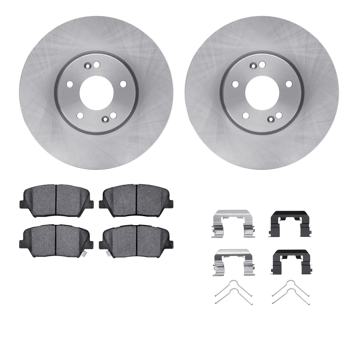 6312-21039 Brake Rotors with 3000-Series Ceramic Brake Pads Kit with Hardware, 2015-2020 Kia/Hyundai/Genesis, Position: Front