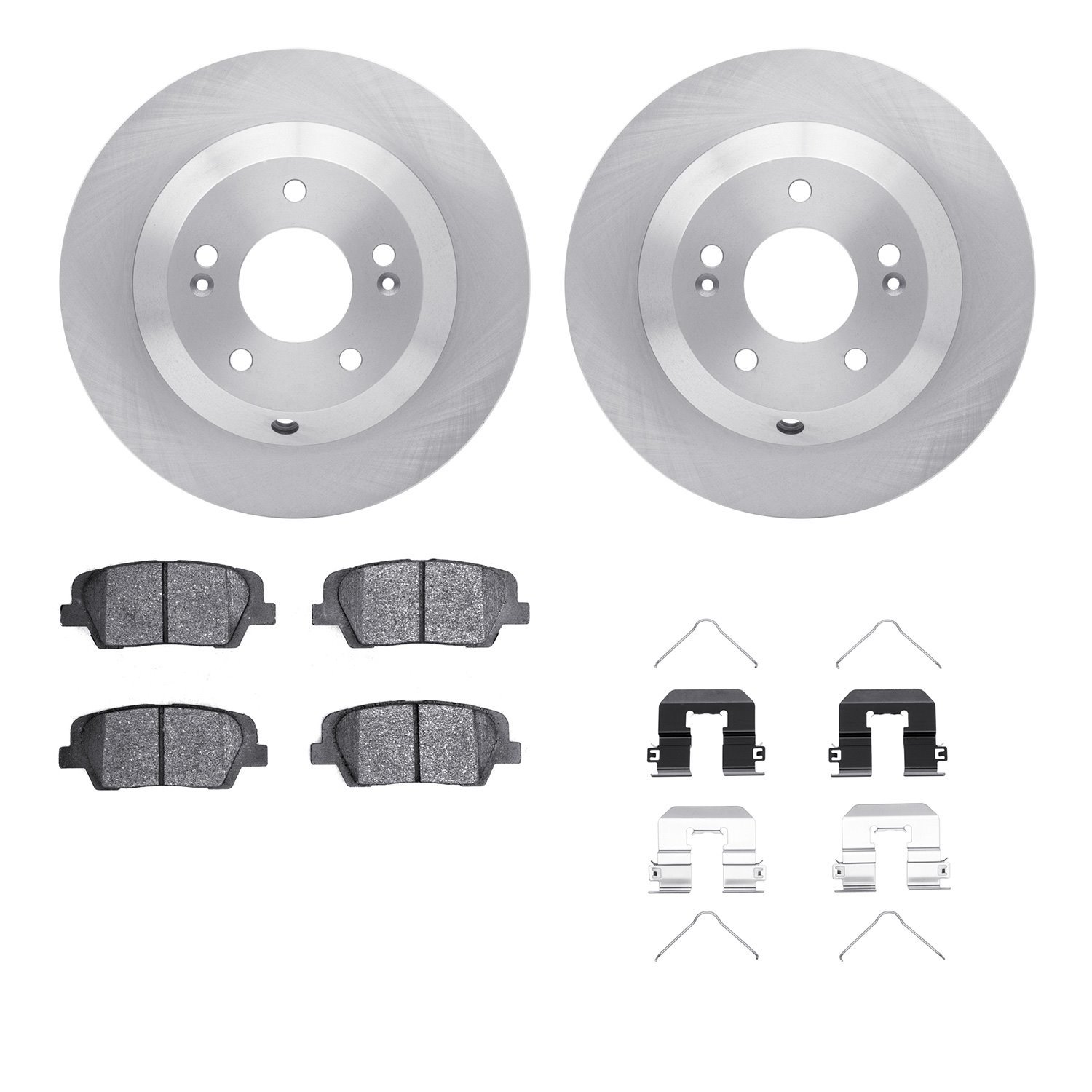 6312-21042 Brake Rotors with 3000-Series Ceramic Brake Pads Kit with Hardware, 2015-2020 Kia/Hyundai/Genesis, Position: Rear