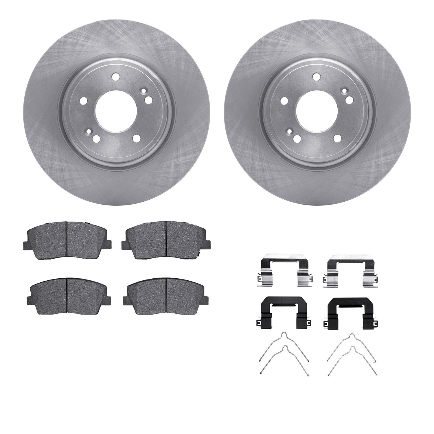 6312-21048 Brake Rotors with 3000-Series Ceramic Brake Pads Kit with Hardware, Fits Select Kia/Hyundai/Genesis, Position: Front