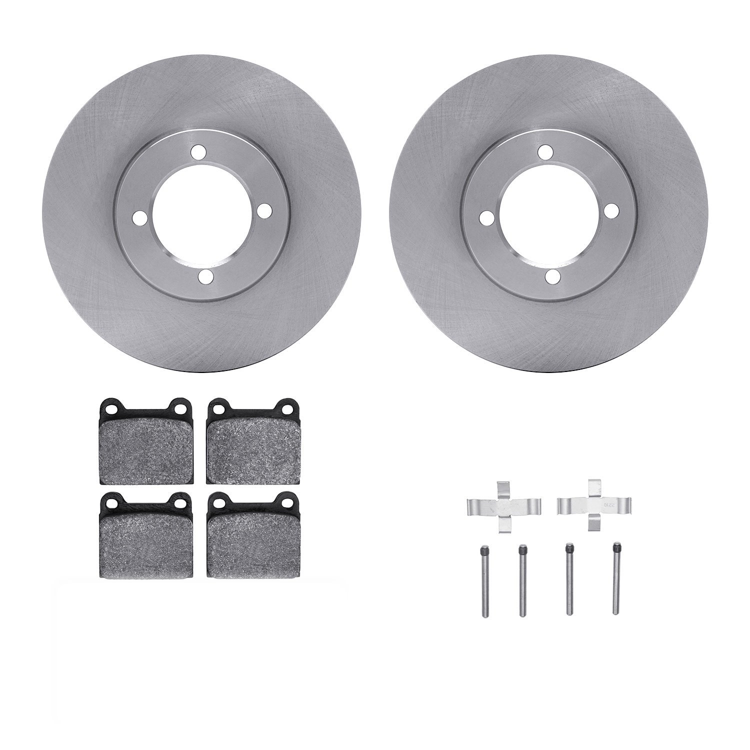 6312-22004 Brake Rotors with 3000-Series Ceramic Brake Pads Kit with Hardware, 1974-1974 Opel, Position: Front