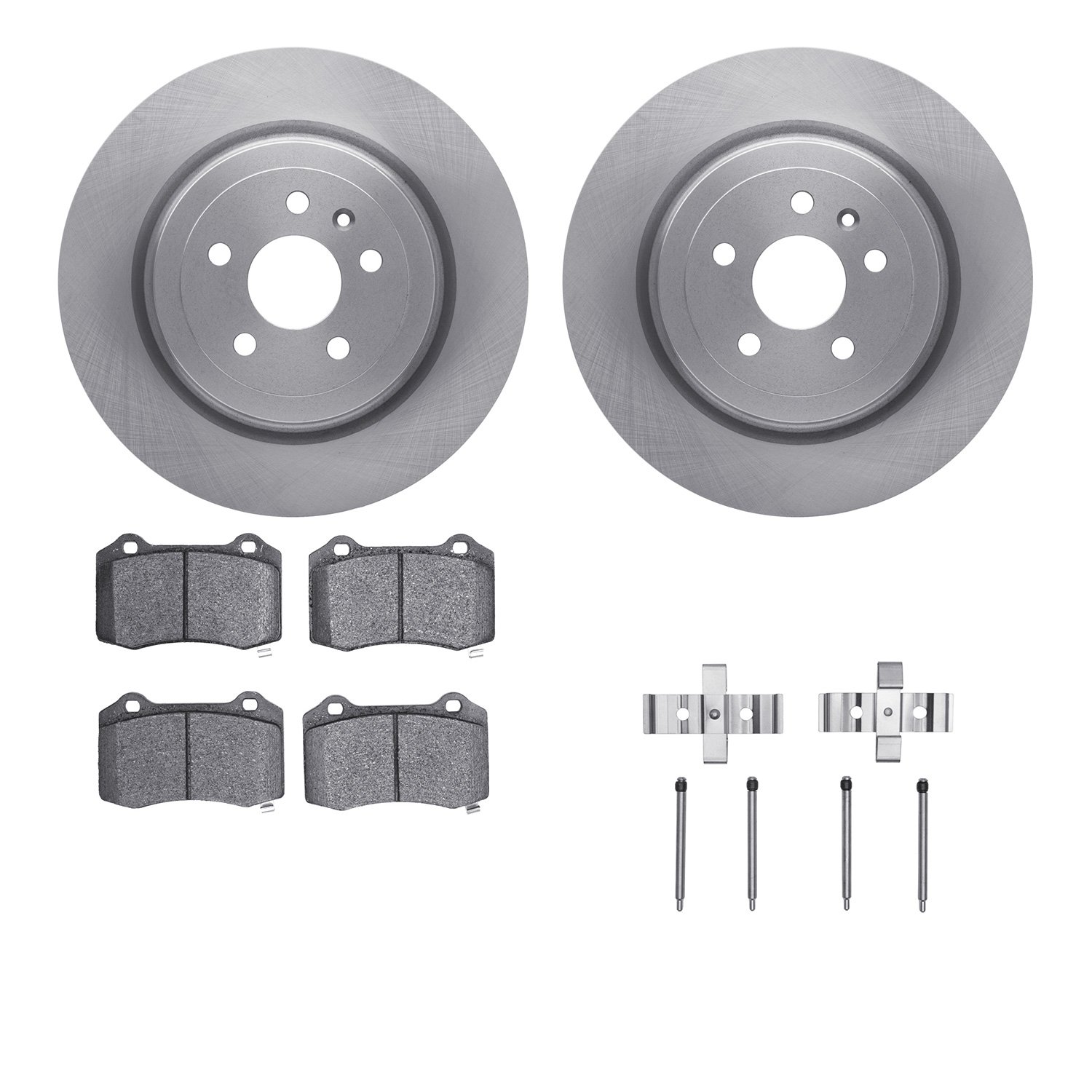 6312-26002 Brake Rotors with 3000-Series Ceramic Brake Pads Kit with Hardware, 2012-2020 Tesla, Position: Rear