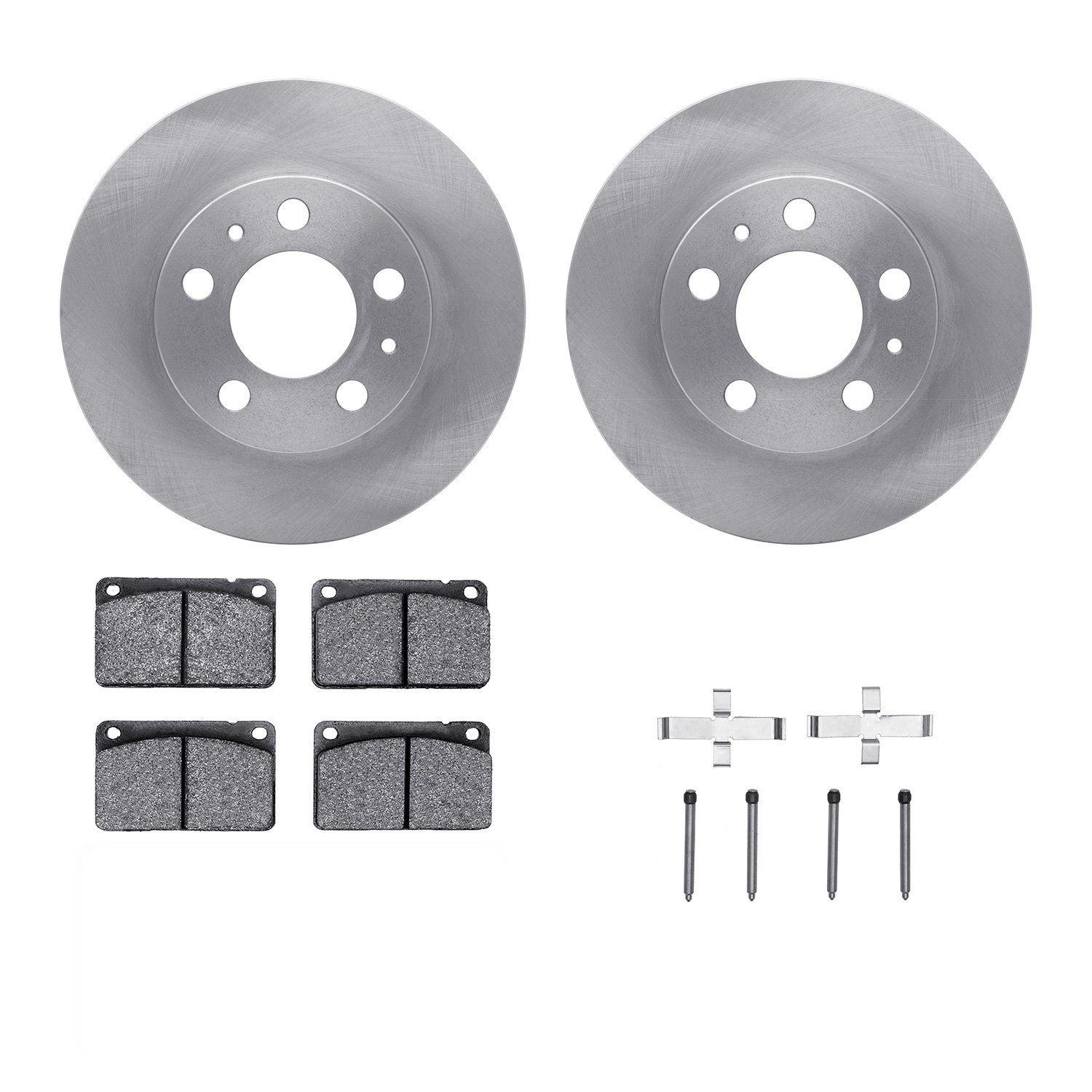6312-27006 Brake Rotors with 3000-Series Ceramic Brake Pads Kit with Hardware, 1975-1975 Volvo, Position: Front