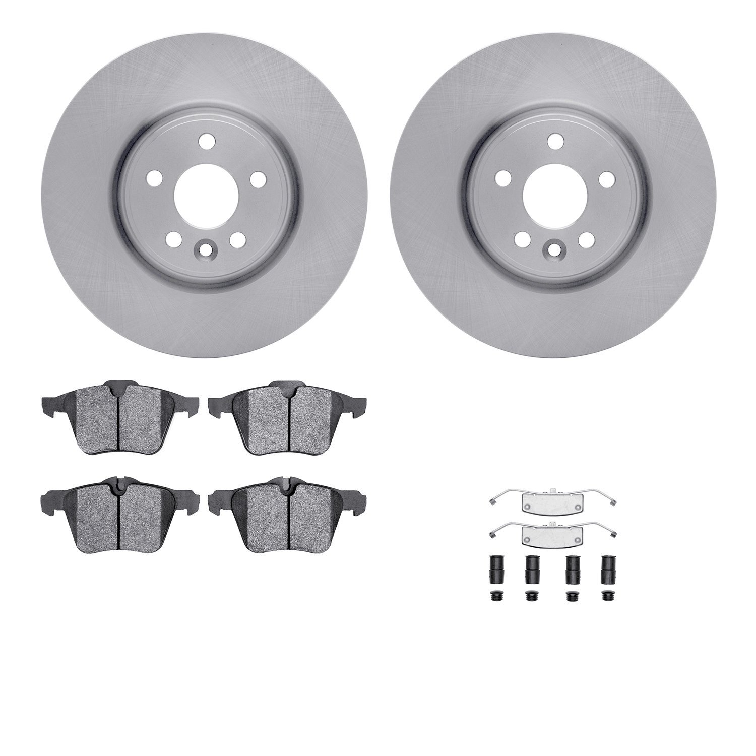 6312-27057 Brake Rotors with 3000-Series Ceramic Brake Pads Kit with Hardware, 2007-2016 Volvo, Position: Front