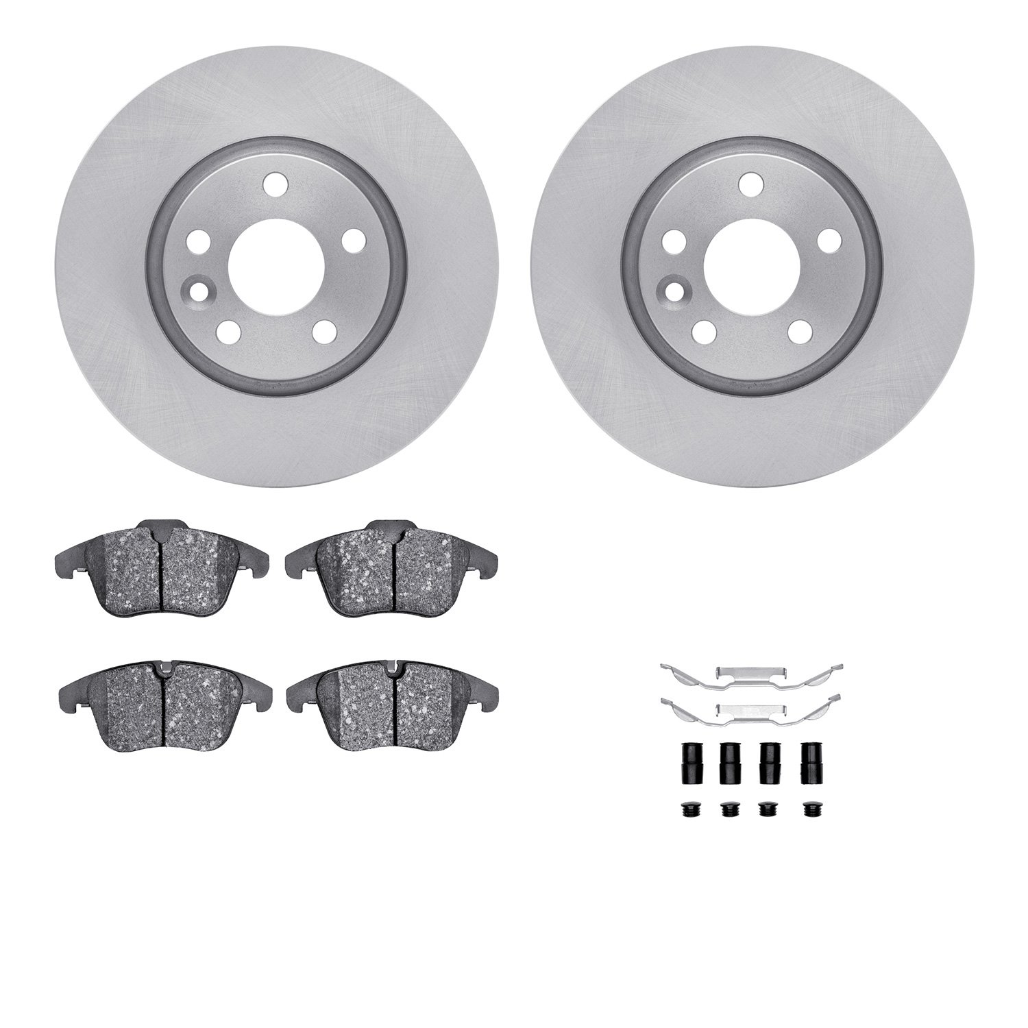 6312-27059 Brake Rotors with 3000-Series Ceramic Brake Pads Kit with Hardware, 2007-2018 Multiple Makes/Models, Position: Front