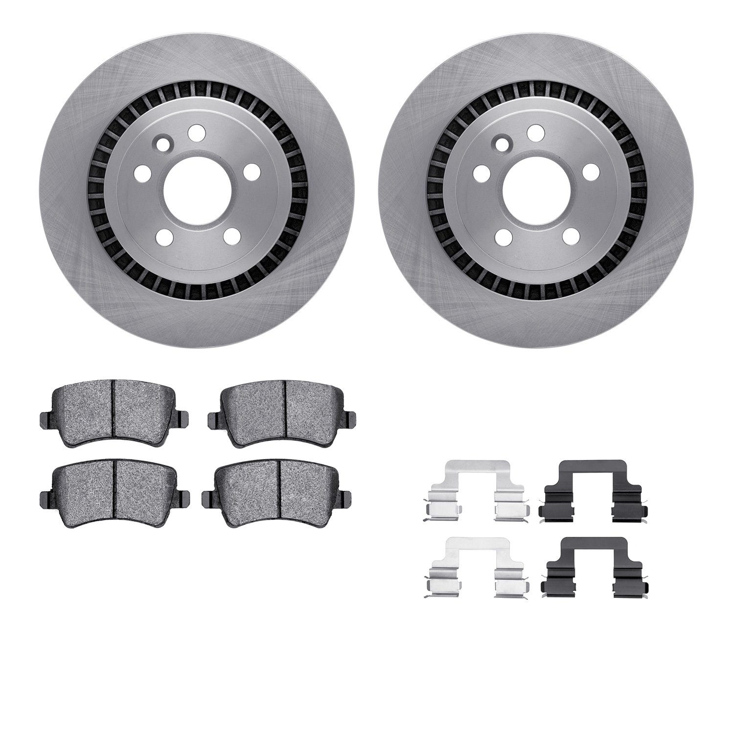 6312-27064 Brake Rotors with 3000-Series Ceramic Brake Pads Kit with Hardware, 2016-2018 Volvo, Position: Rear