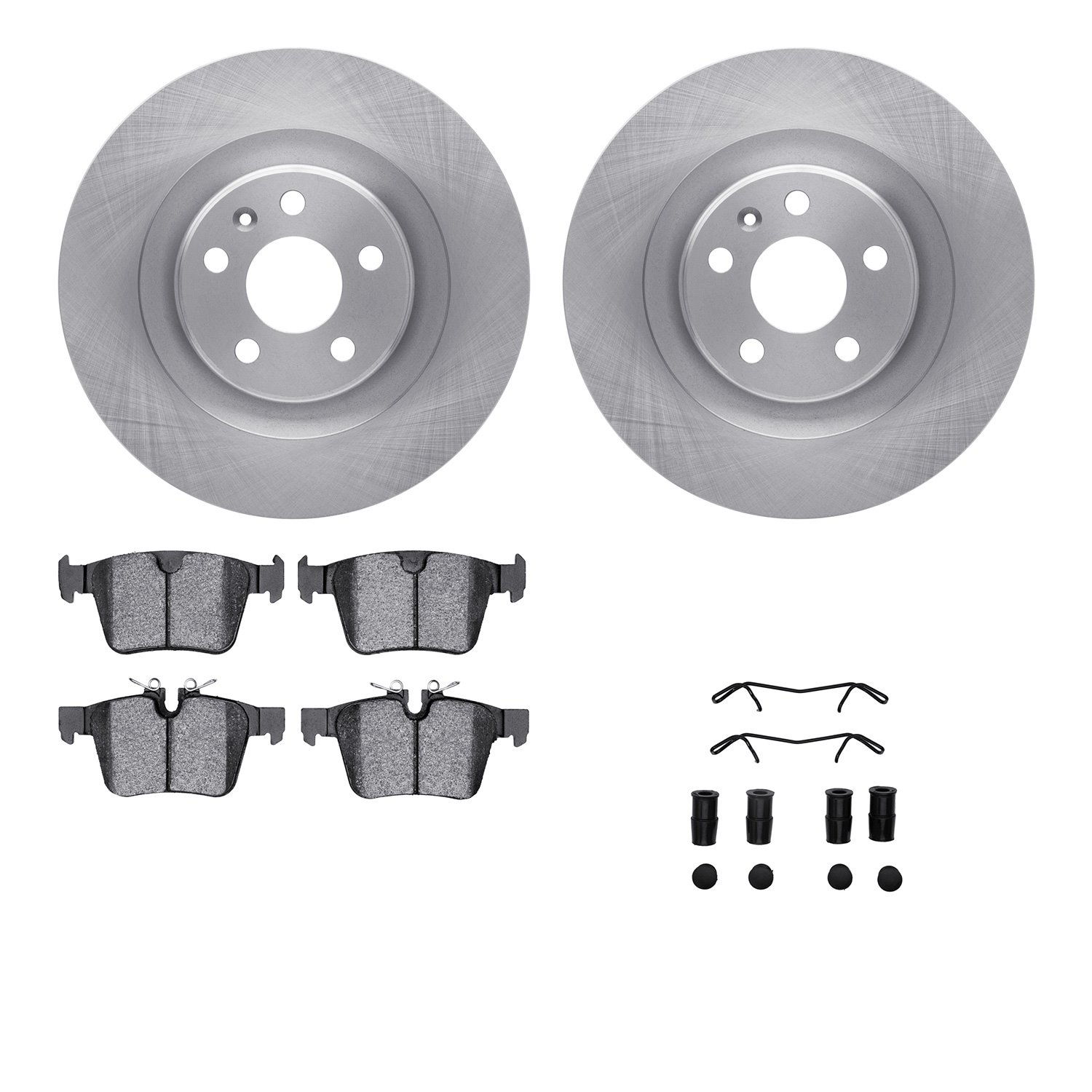 6312-27072 Brake Rotors with 3000-Series Ceramic Brake Pads Kit with Hardware, 2016-2021 Volvo, Position: Rear