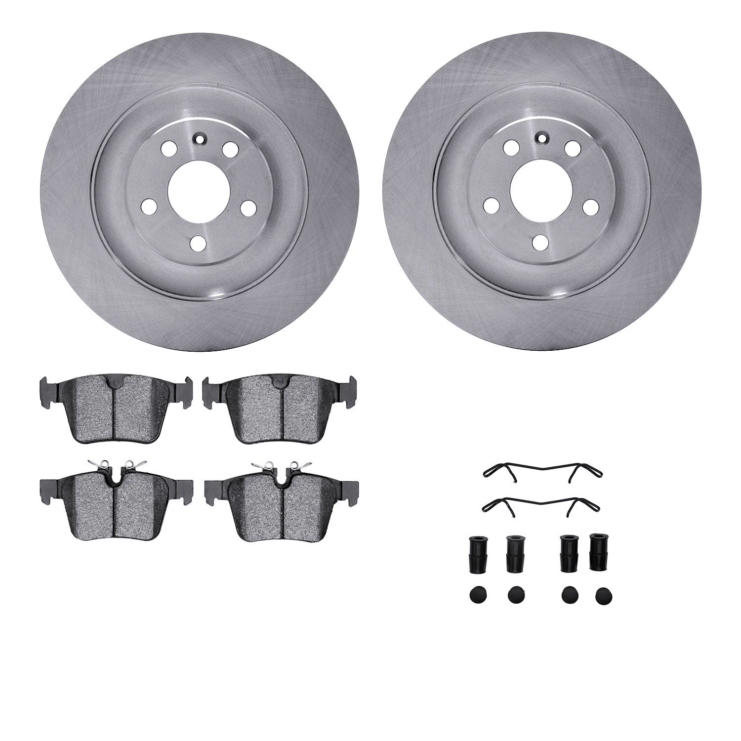 6312-27073 Brake Rotors with 3000-Series Ceramic Brake Pads Kit with Hardware, Fits Select Multiple Makes/Models, Position: Rear