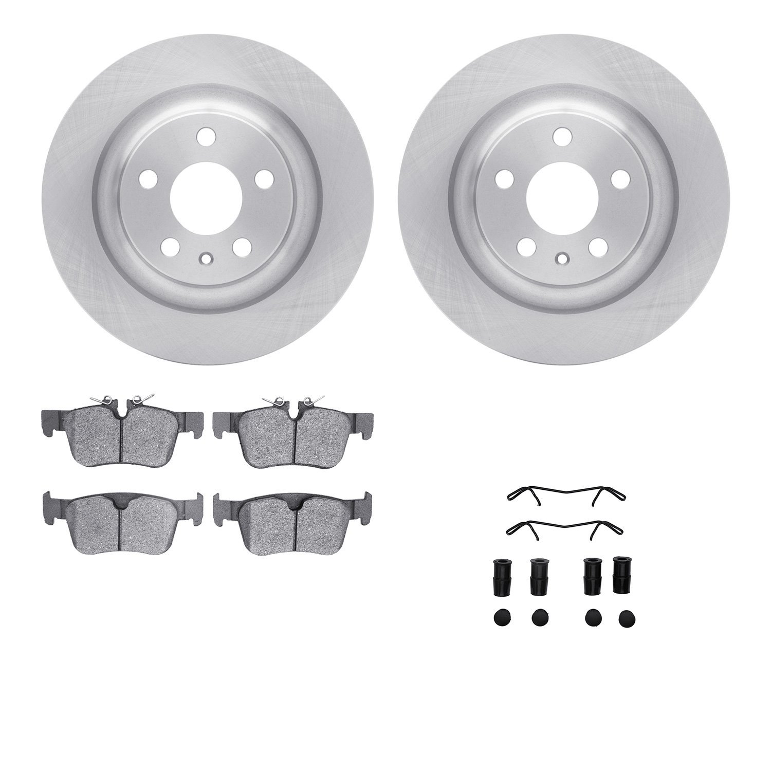 6312-27078 Brake Rotors with 3000-Series Ceramic Brake Pads Kit with Hardware, 2018-2020 Volvo, Position: Rear
