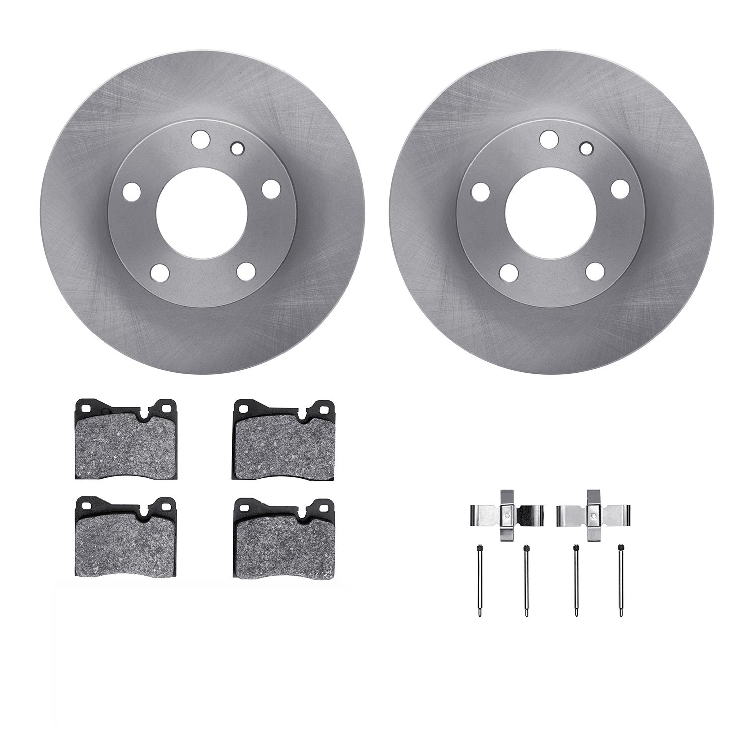 6312-31006 Brake Rotors with 3000-Series Ceramic Brake Pads Kit with Hardware, 1976-1982 BMW, Position: Front