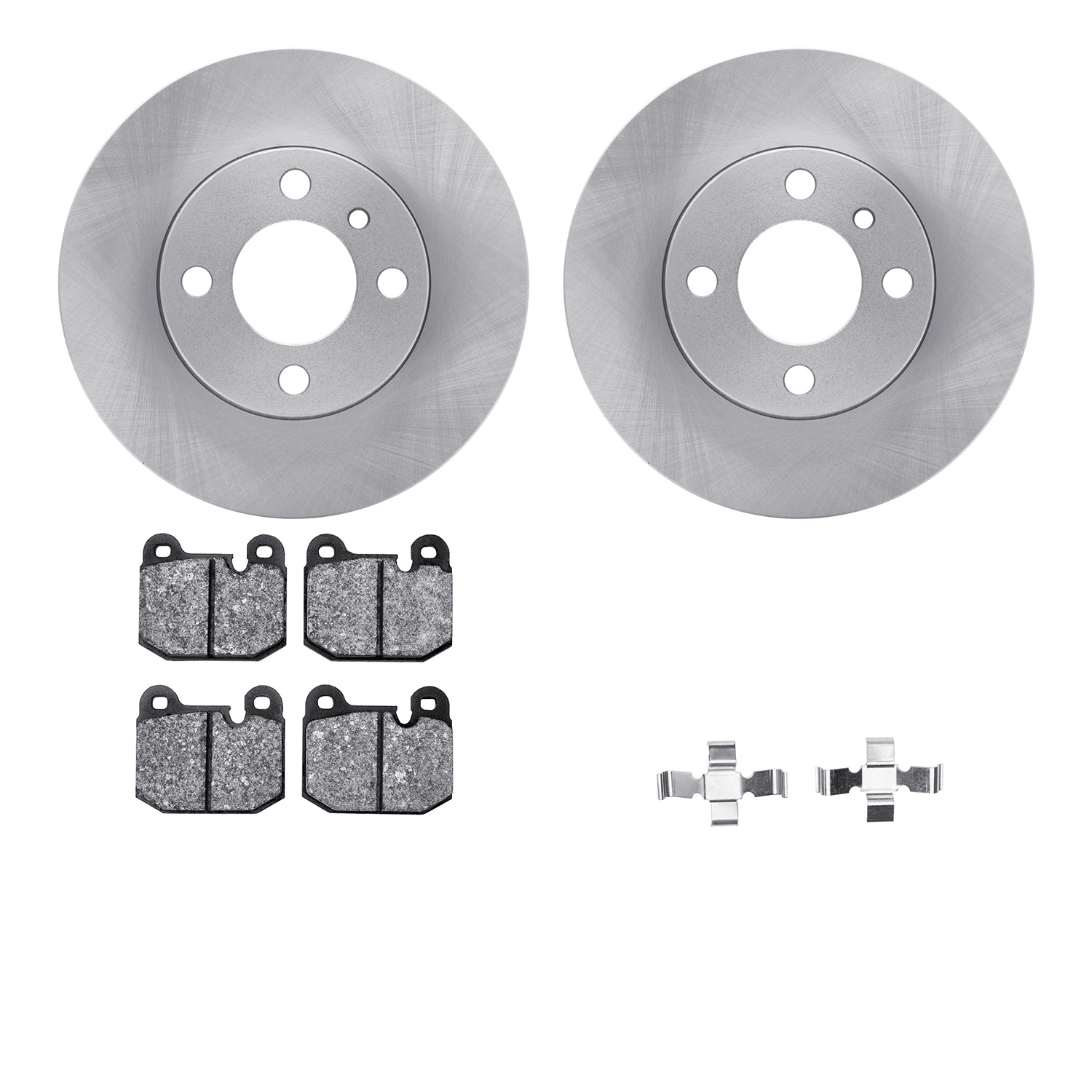 6312-31011 Brake Rotors with 3000-Series Ceramic Brake Pads Kit with Hardware, 1977-1983 BMW, Position: Front