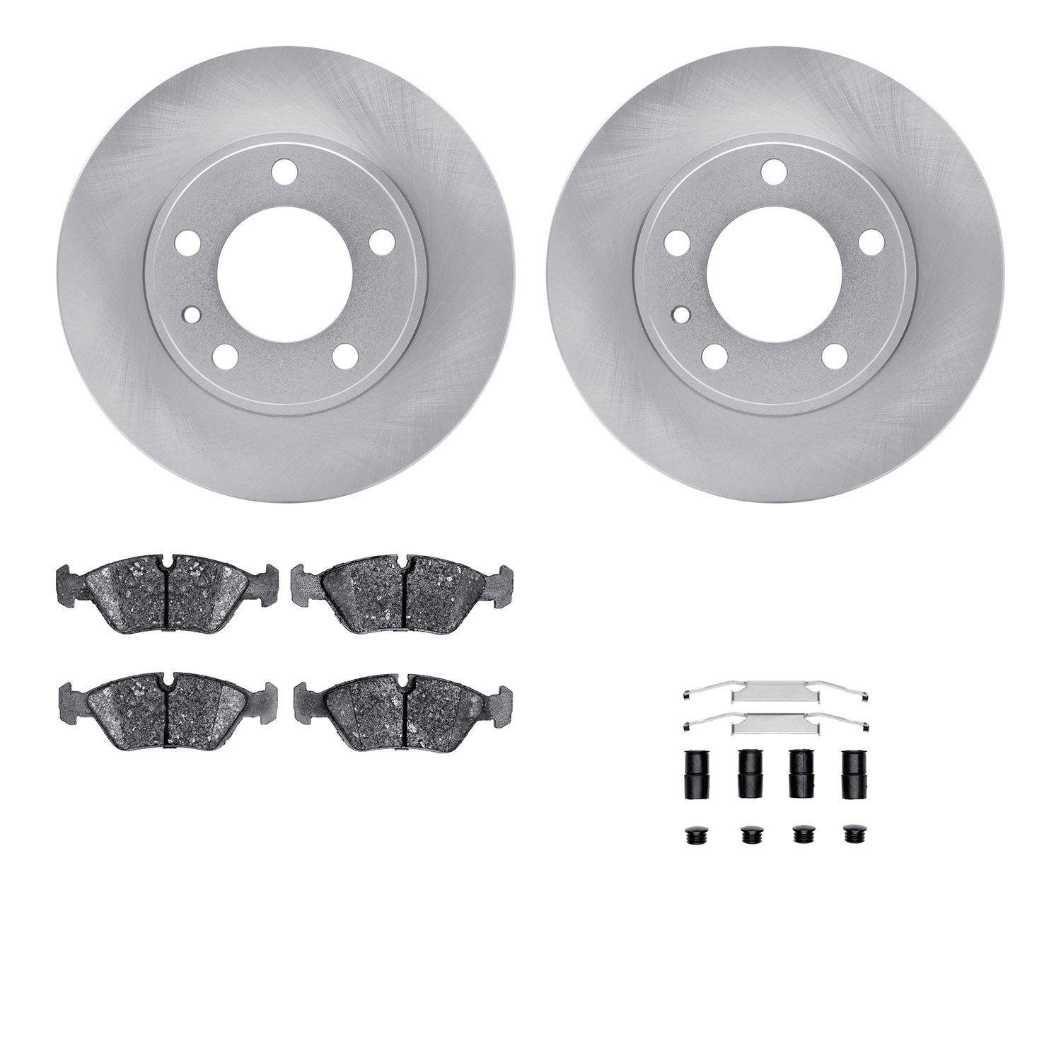 6312-31013 Brake Rotors with 3000-Series Ceramic Brake Pads Kit with Hardware, 1982-1989 BMW, Position: Front