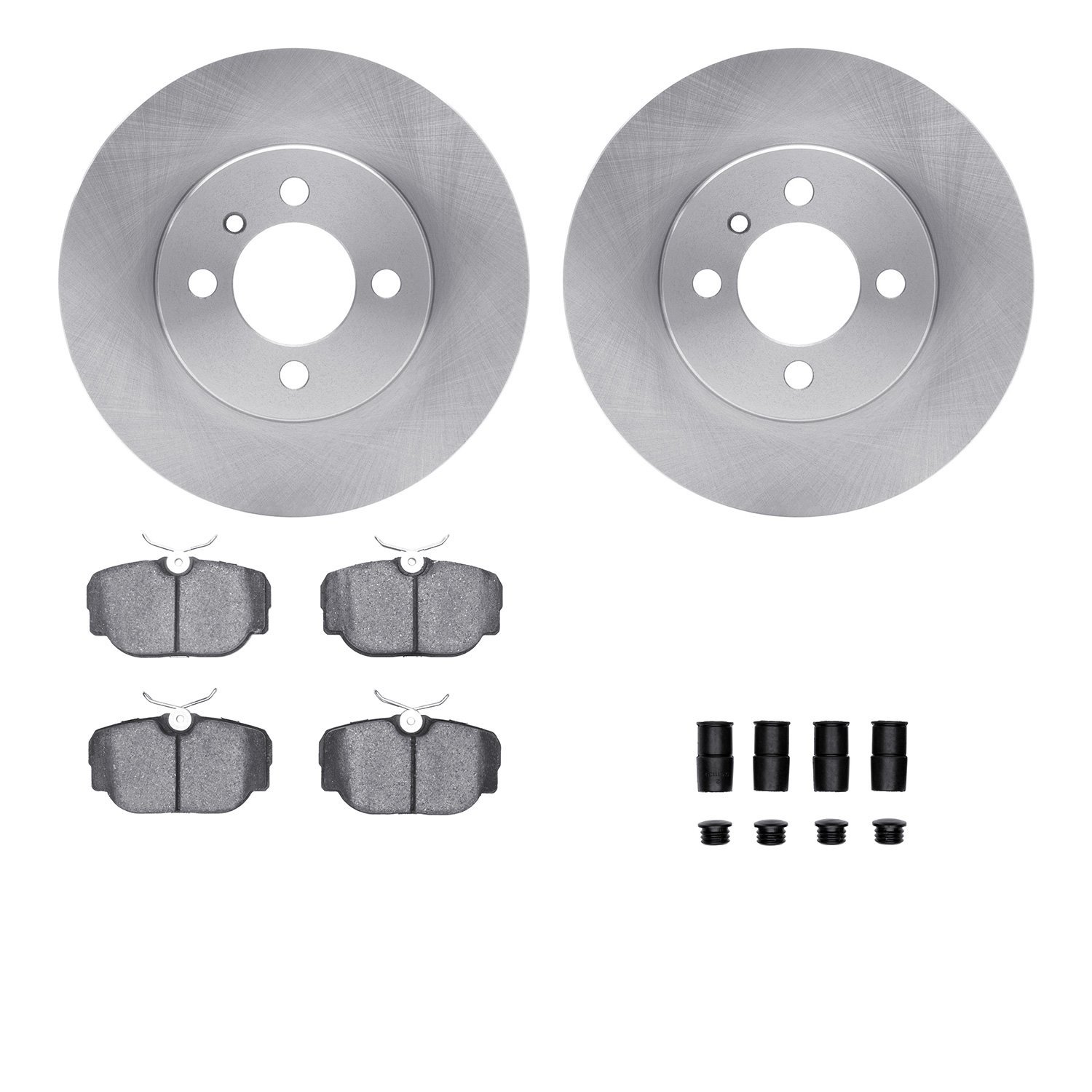 6312-31031 Brake Rotors with 3000-Series Ceramic Brake Pads Kit with Hardware, 1984-1991 BMW, Position: Front