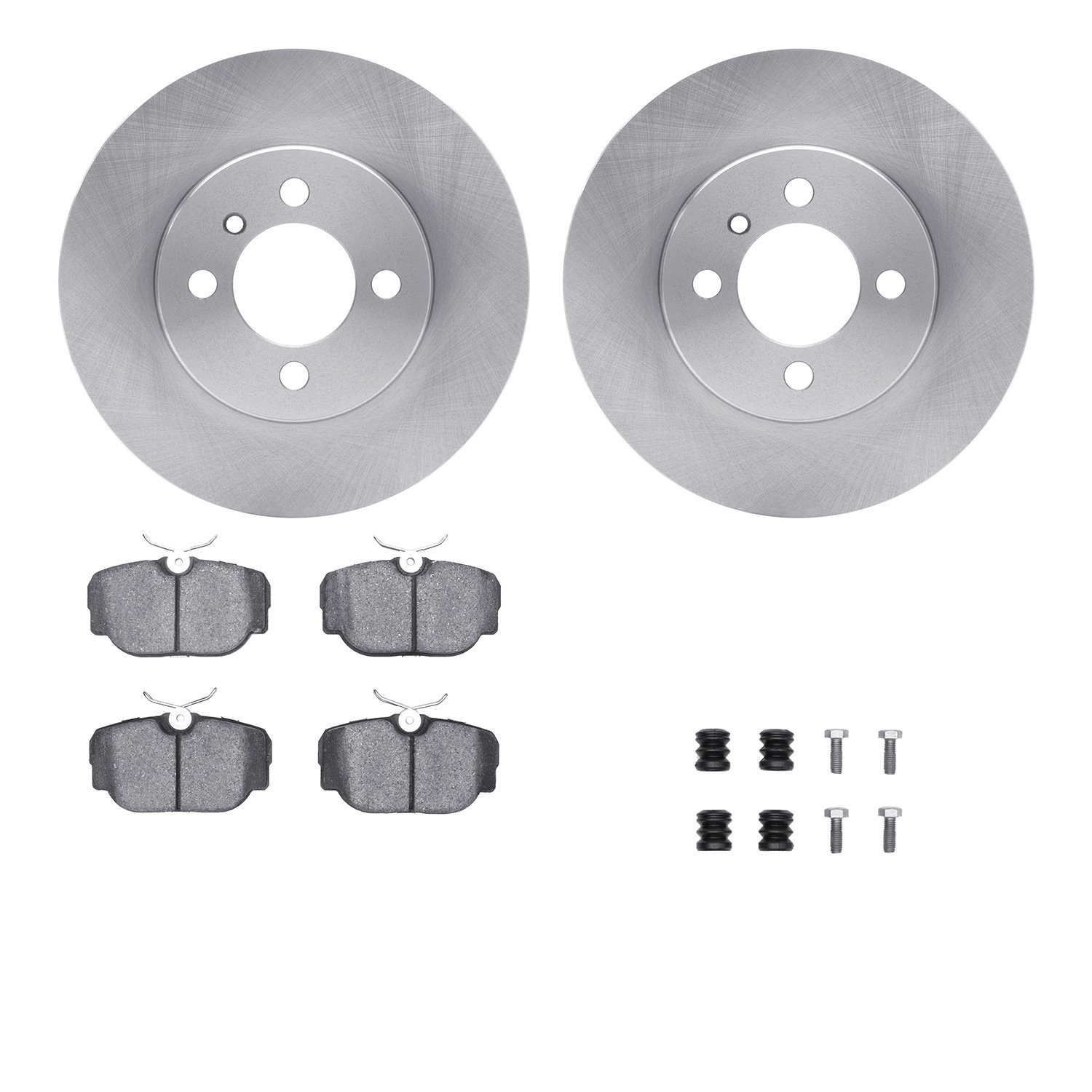 6312-31033 Brake Rotors with 3000-Series Ceramic Brake Pads Kit with Hardware, 1984-1991 BMW, Position: Front