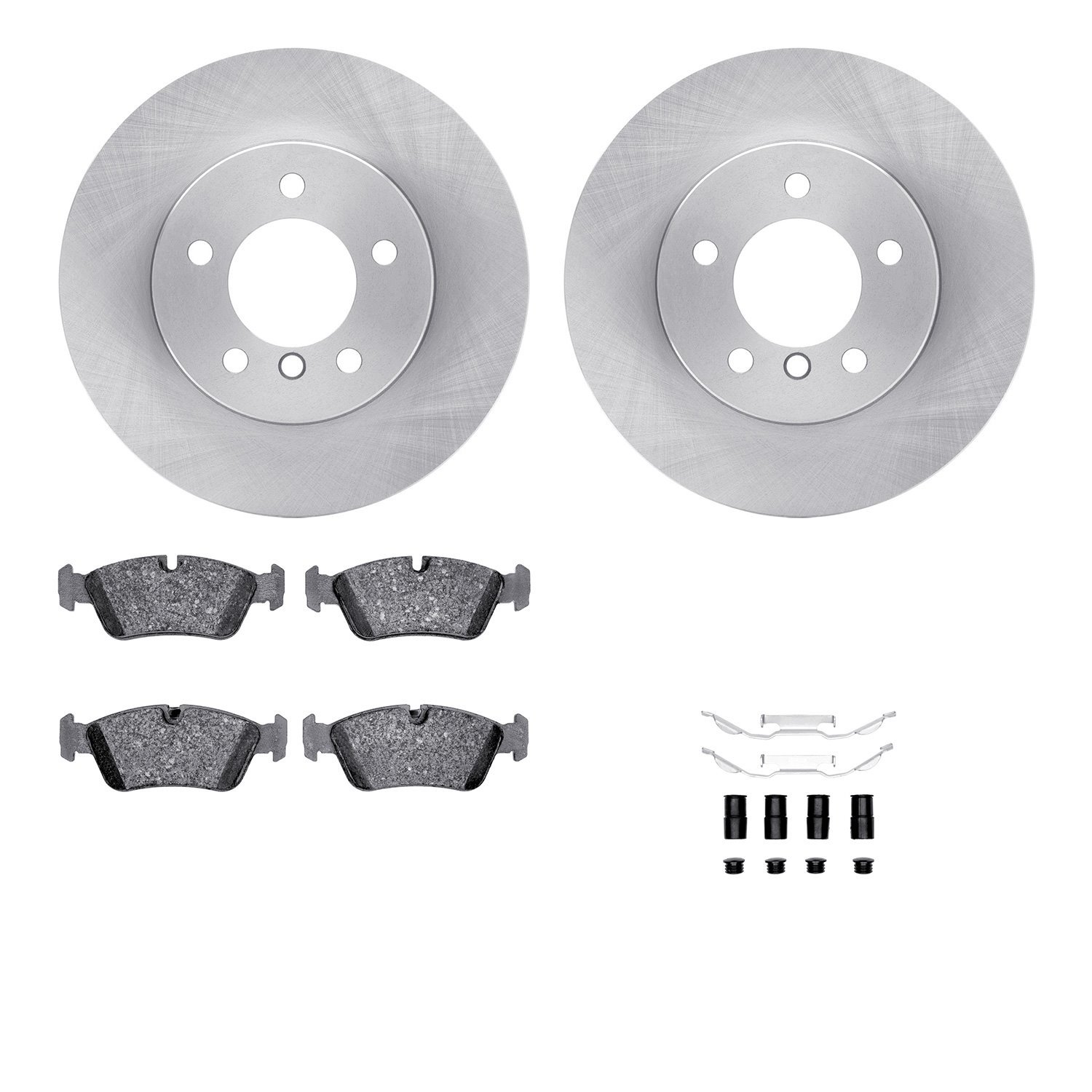 6312-31039 Brake Rotors with 3000-Series Ceramic Brake Pads Kit with Hardware, 1999-2008 BMW, Position: Front