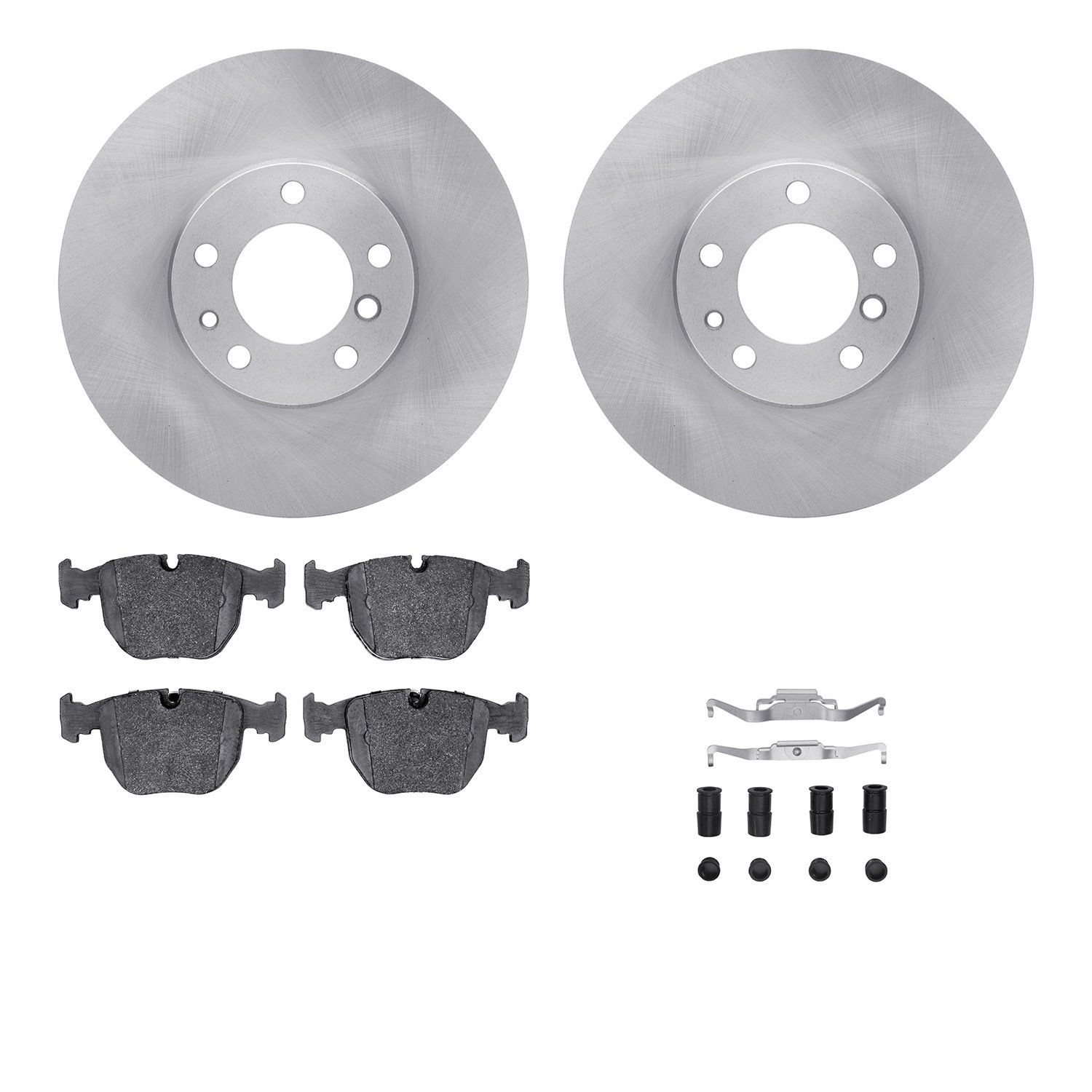 6312-31044 Brake Rotors with 3000-Series Ceramic Brake Pads Kit with Hardware, 2000-2000 BMW, Position: Front
