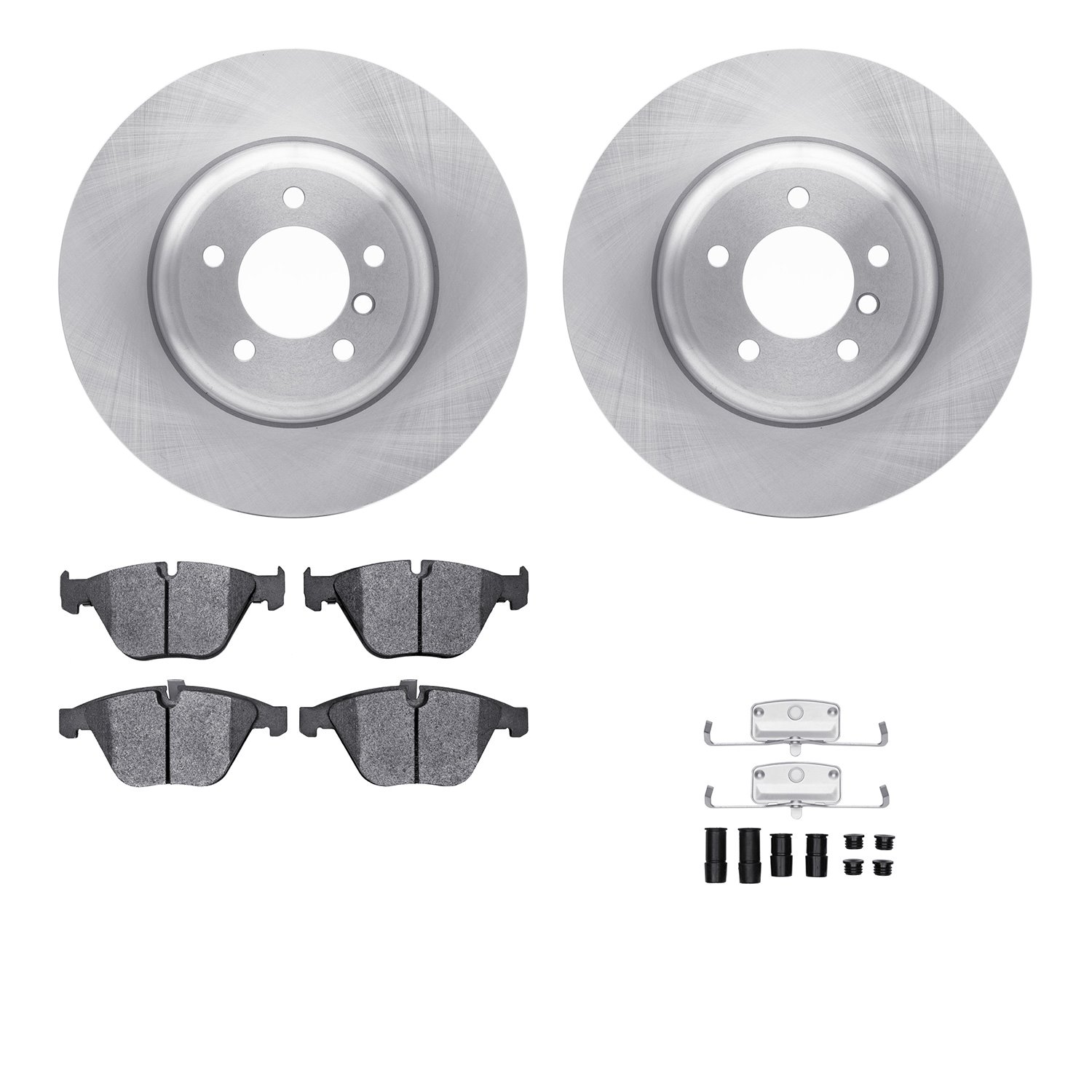 6312-31070 Brake Rotors with 3000-Series Ceramic Brake Pads Kit with Hardware, 2004-2010 BMW, Position: Front