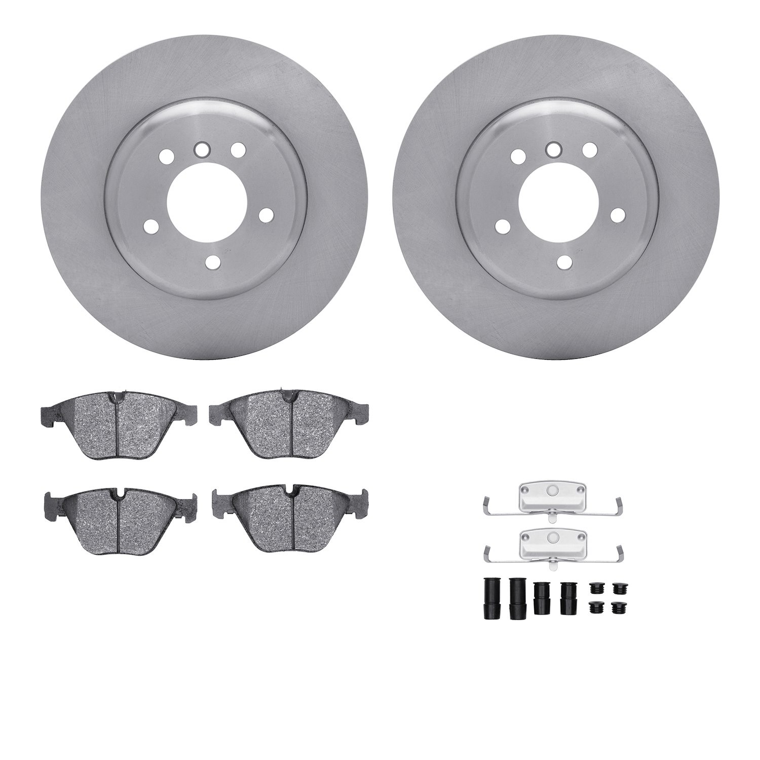 6312-31073 Brake Rotors with 3000-Series Ceramic Brake Pads Kit with Hardware, 2011-2016 BMW, Position: Front