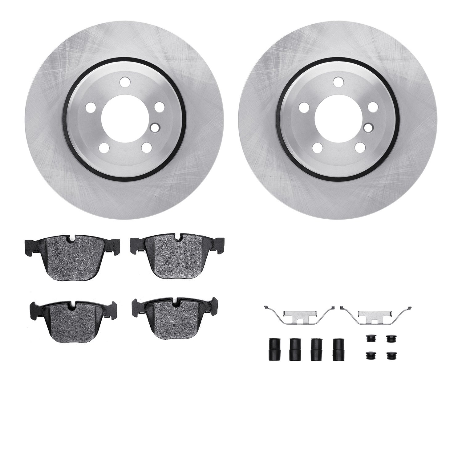 6312-31076 Brake Rotors with 3000-Series Ceramic Brake Pads Kit with Hardware, 2005-2008 BMW, Position: Rear