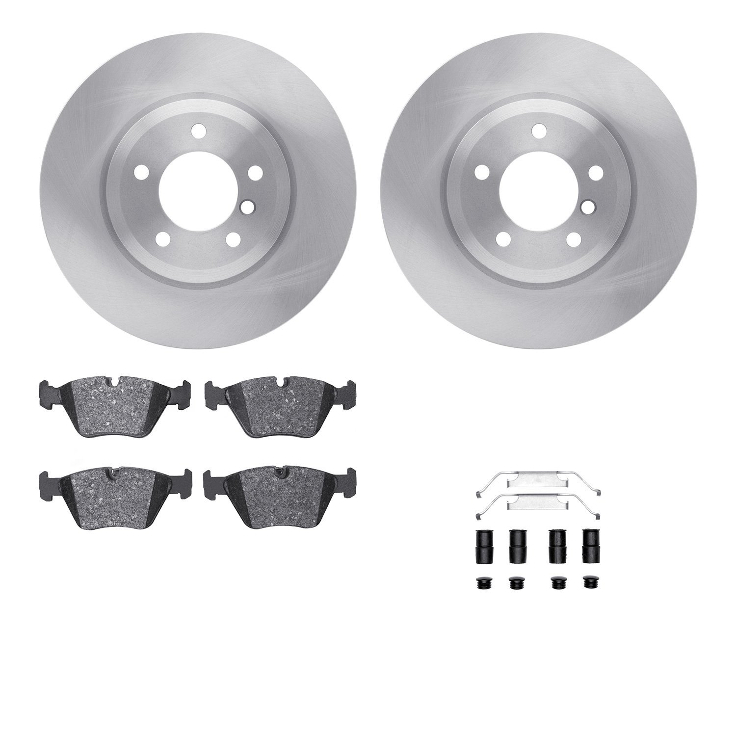 6312-31081 Brake Rotors with 3000-Series Ceramic Brake Pads Kit with Hardware, 2001-2008 BMW, Position: Front